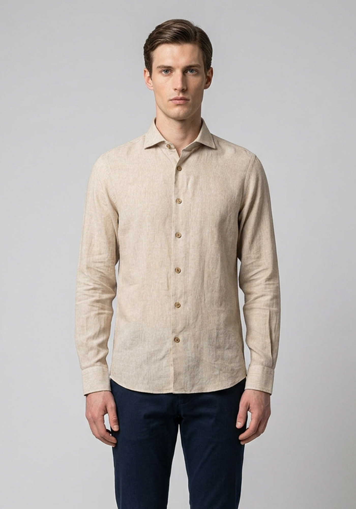 Hamaki Ho Πουκάμισο Linen - CE1296H Bez