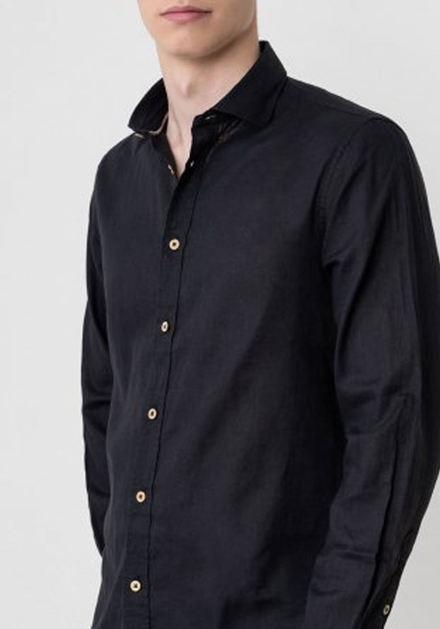 Hamaki Ho Πουκάμισο της σειράς Linen - CE1257H Black