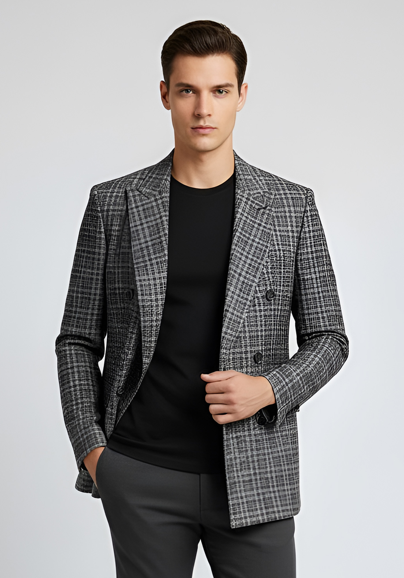 Hamaki Ho Σταυρωτό Σακάκι της σειράς Double Breasted - GA630H Blue