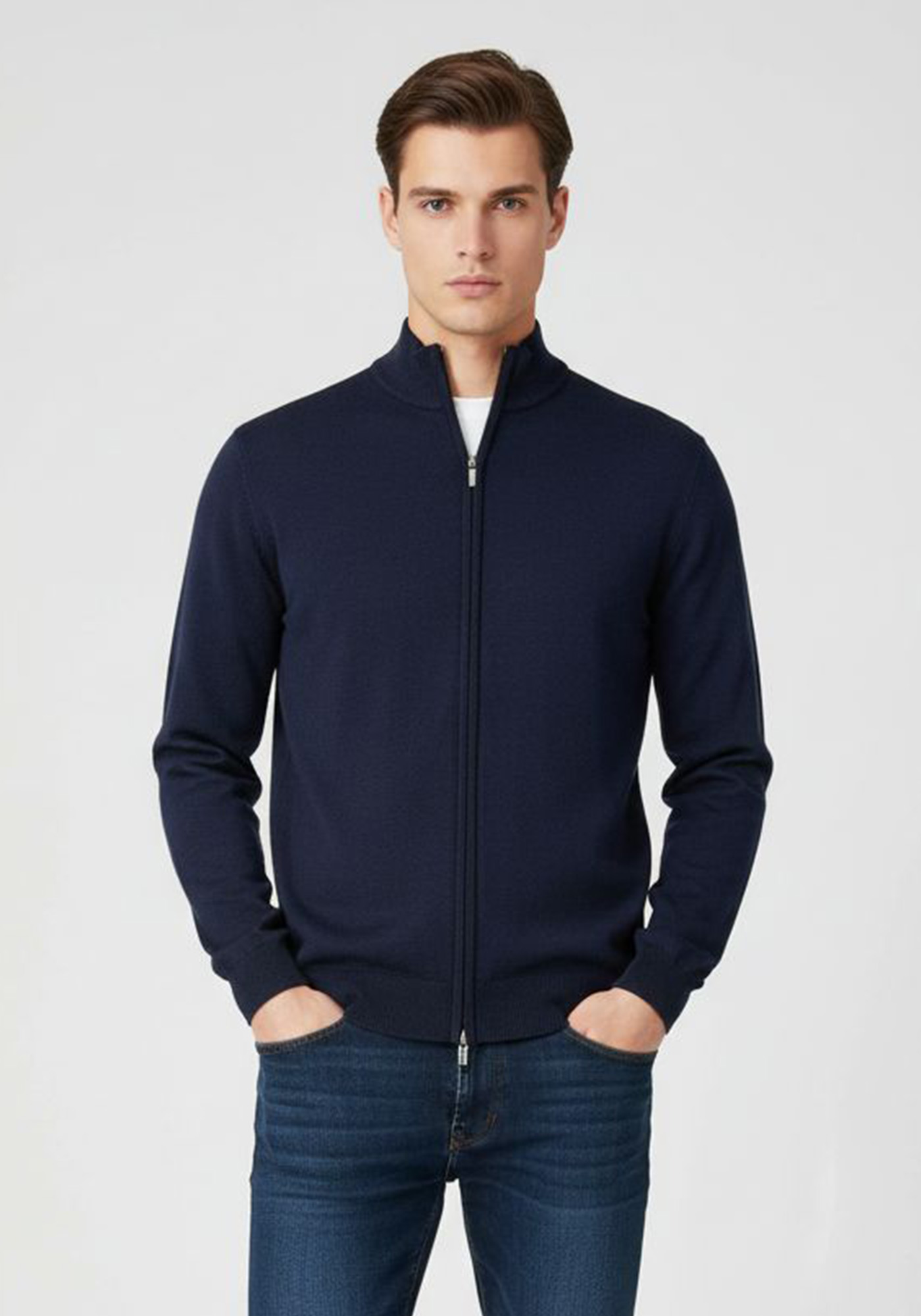 Hamaki Ho Πλεκτή ζακέτα της σειράς Zip - MI3122H Blue