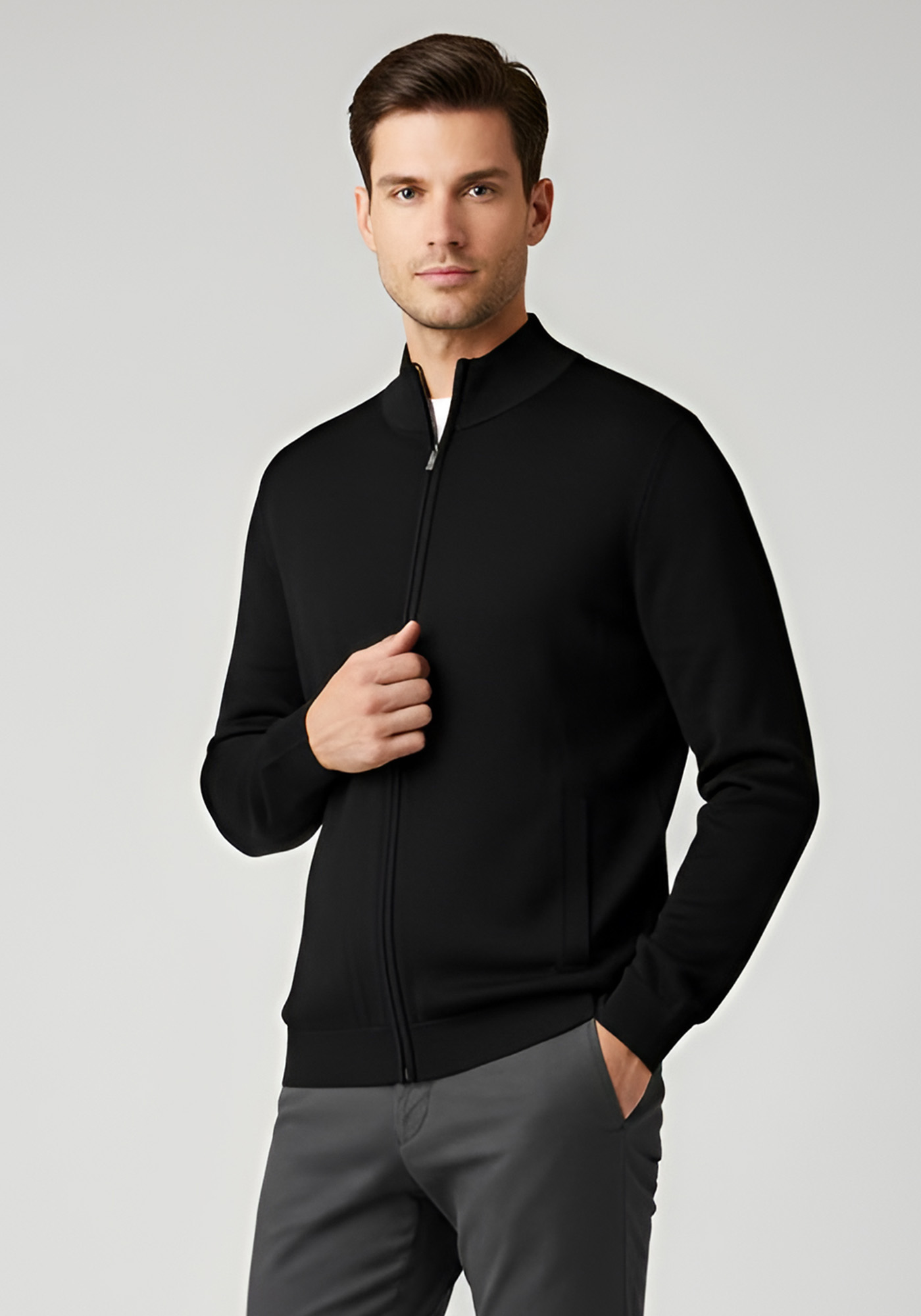 Hamaki-Ho Hamaki Ho Πλεκτή ζακέτα της σειράς Zip - MI3159H Black