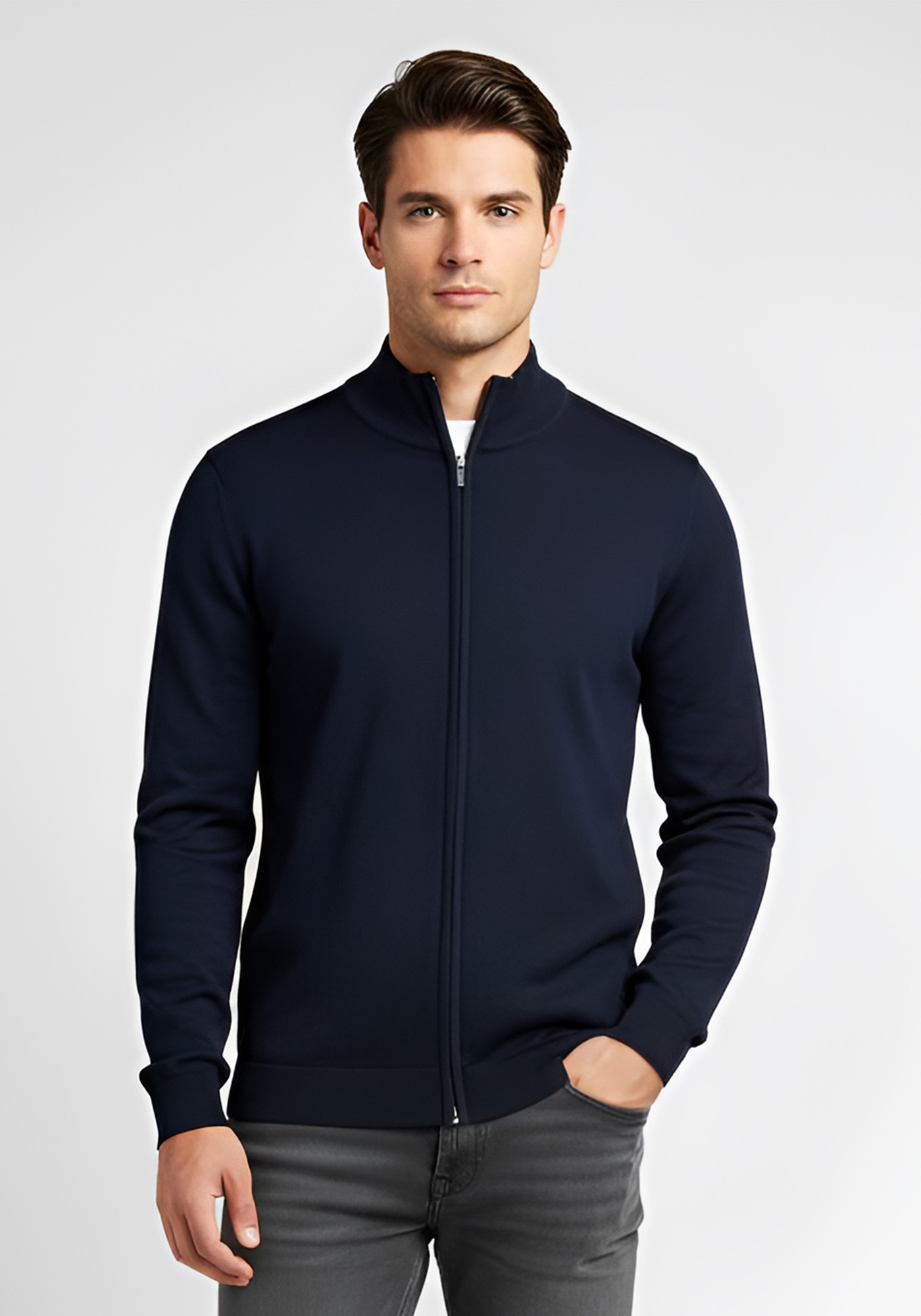 Hamaki-Ho Hamaki Ho Πλεκτή ζακέτα της σειράς Zip - MI3159H Blue