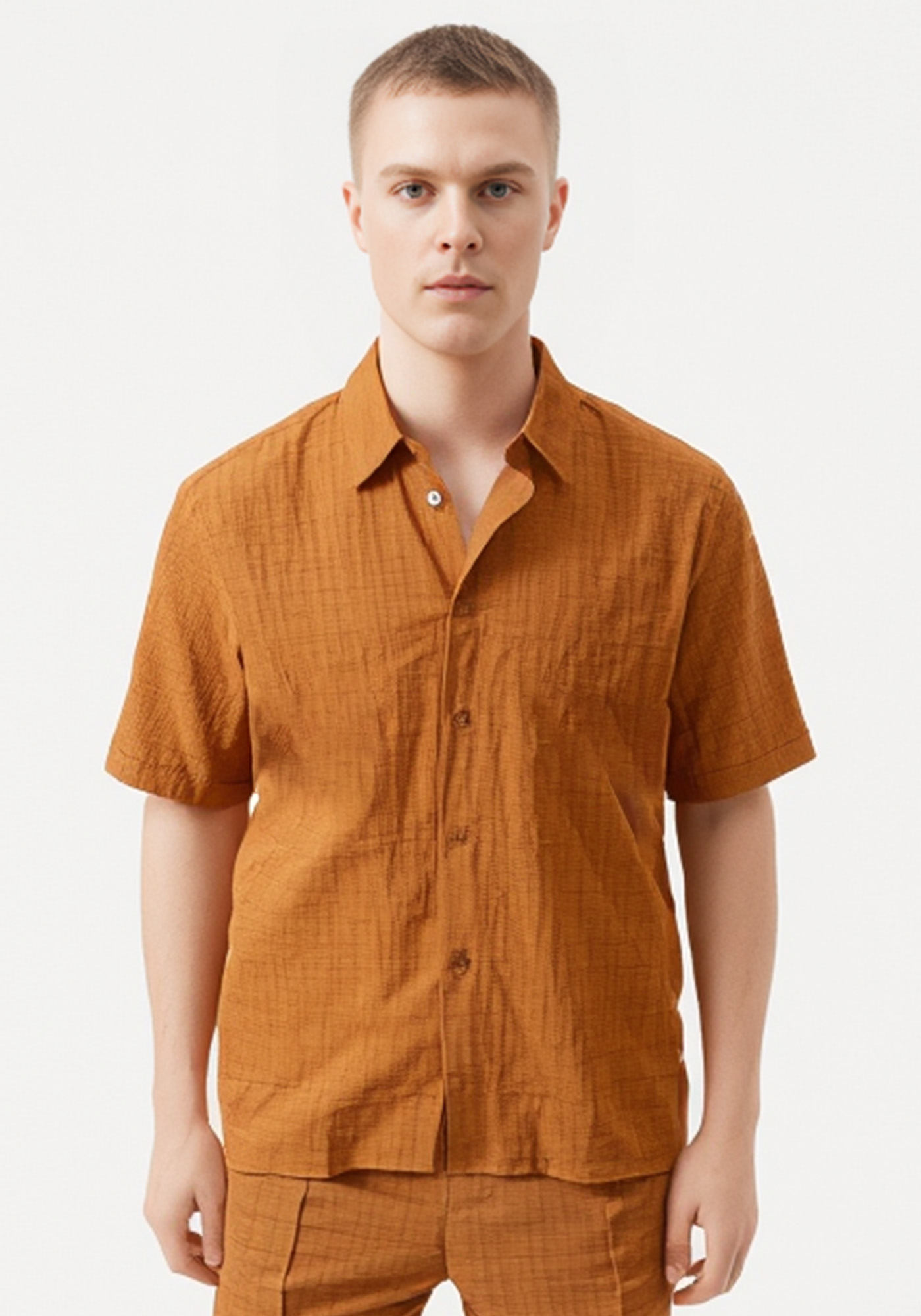 Hamaki Ho Λινό Πουκάμισο της σειράς Linen - CE1261H Teracota