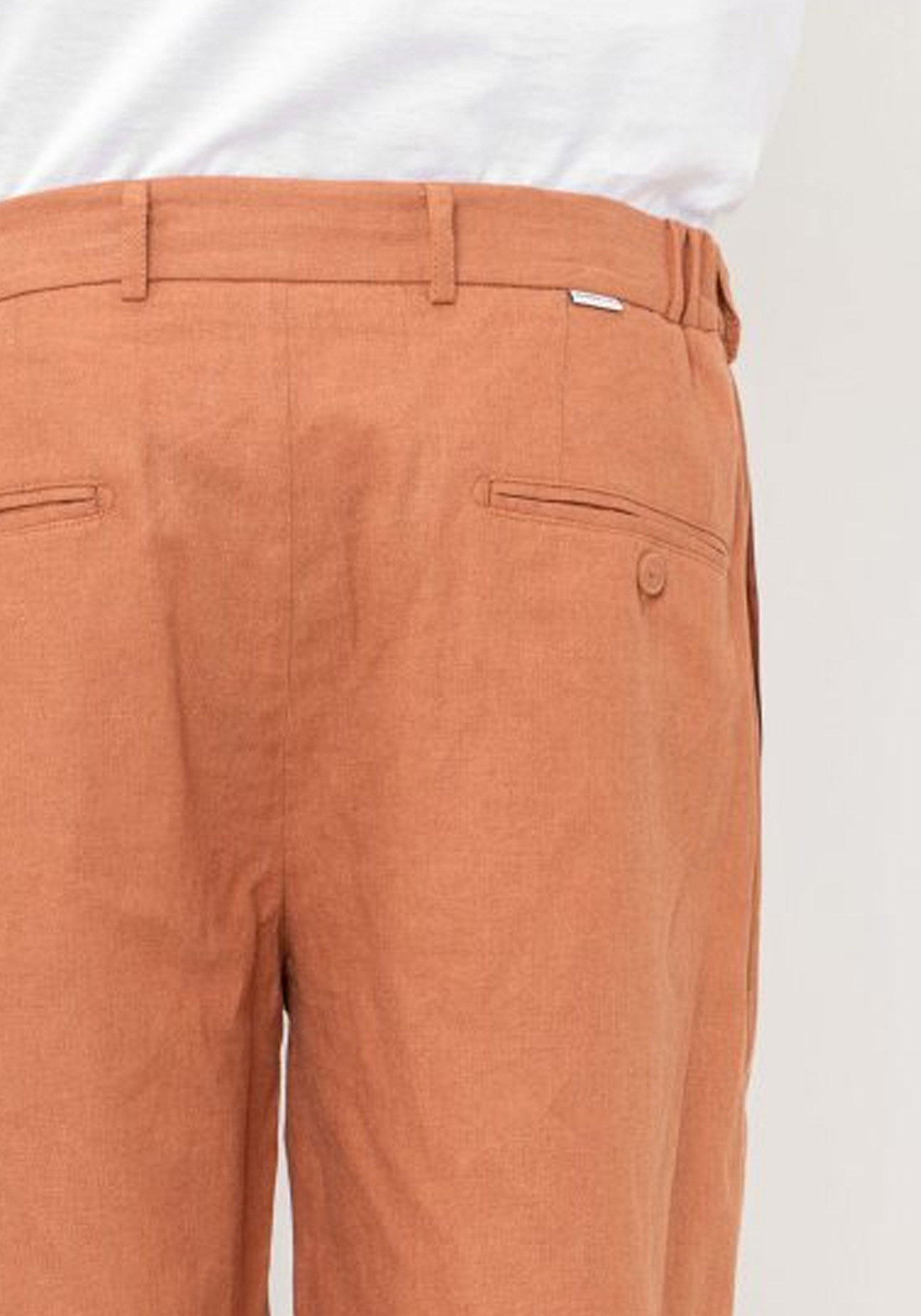 Hamaki Ho Λινή Βερμούδα της σειράς Linen - PB1760H Teracota