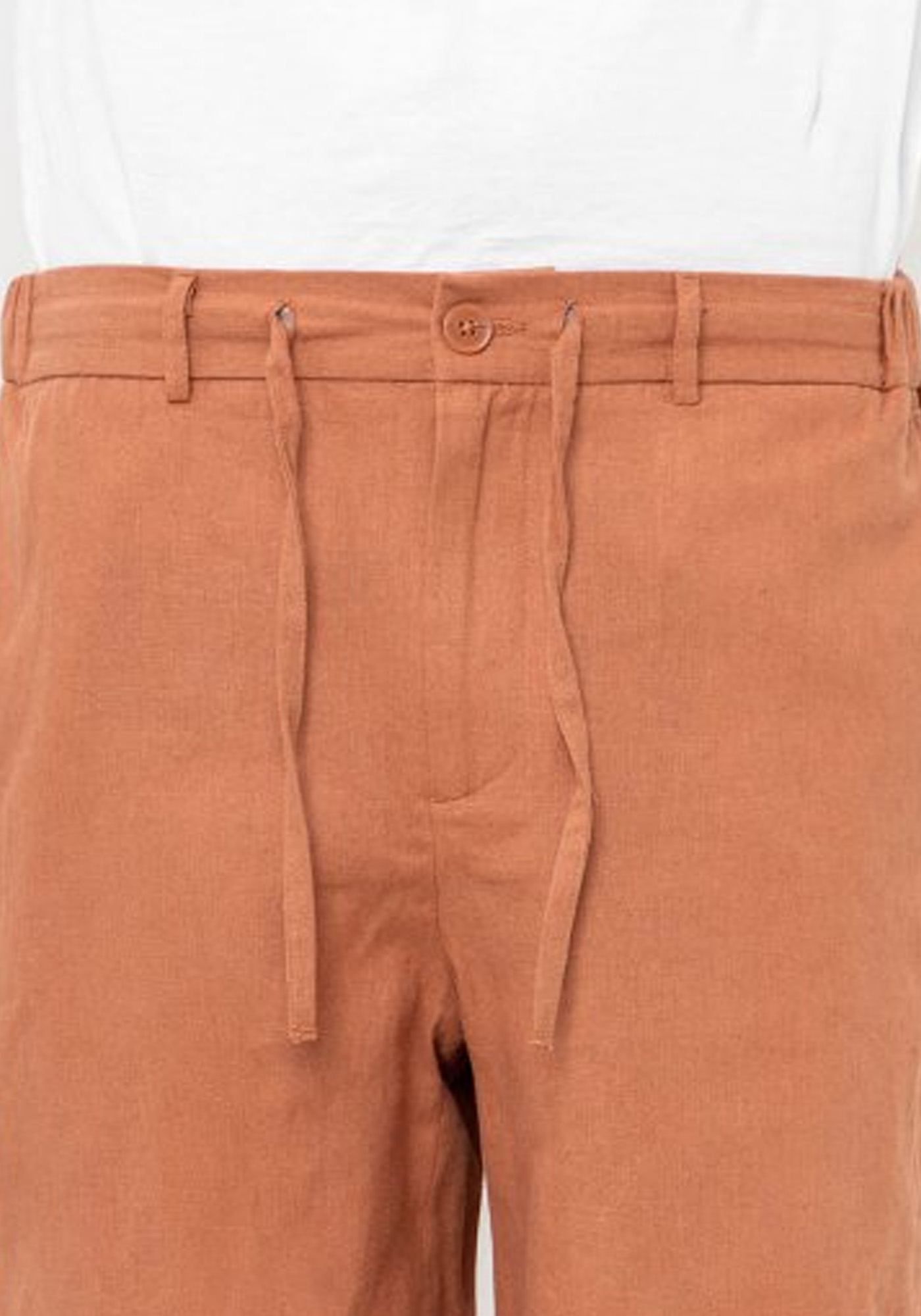 Hamaki Ho Λινή Βερμούδα της σειράς Linen - PB1760H Teracota