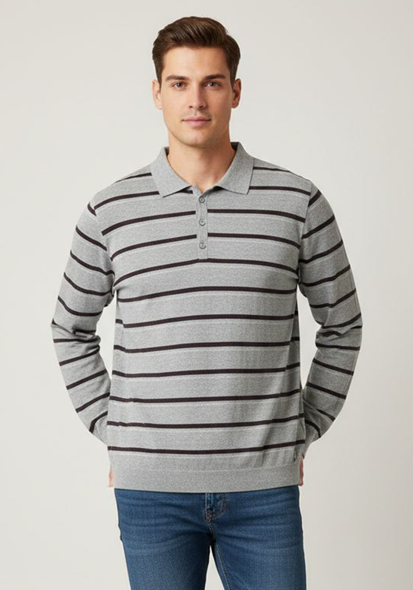 IKKS IKKS Polo Μπλούζα της σειράς Polo - IPKOKLSO E3F21 Grey Stripes
