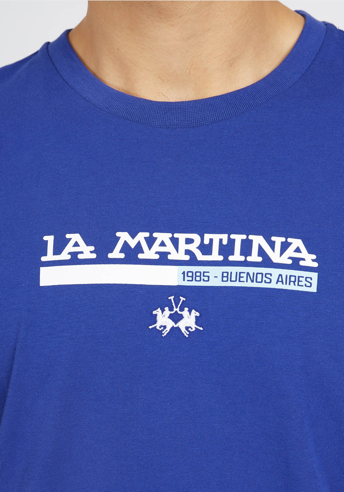 La Martina Κοντομάνικη Μπλούζα της σειράς Jersey - VMR010 JS206 07085 Clematis Blue φωτογραφία