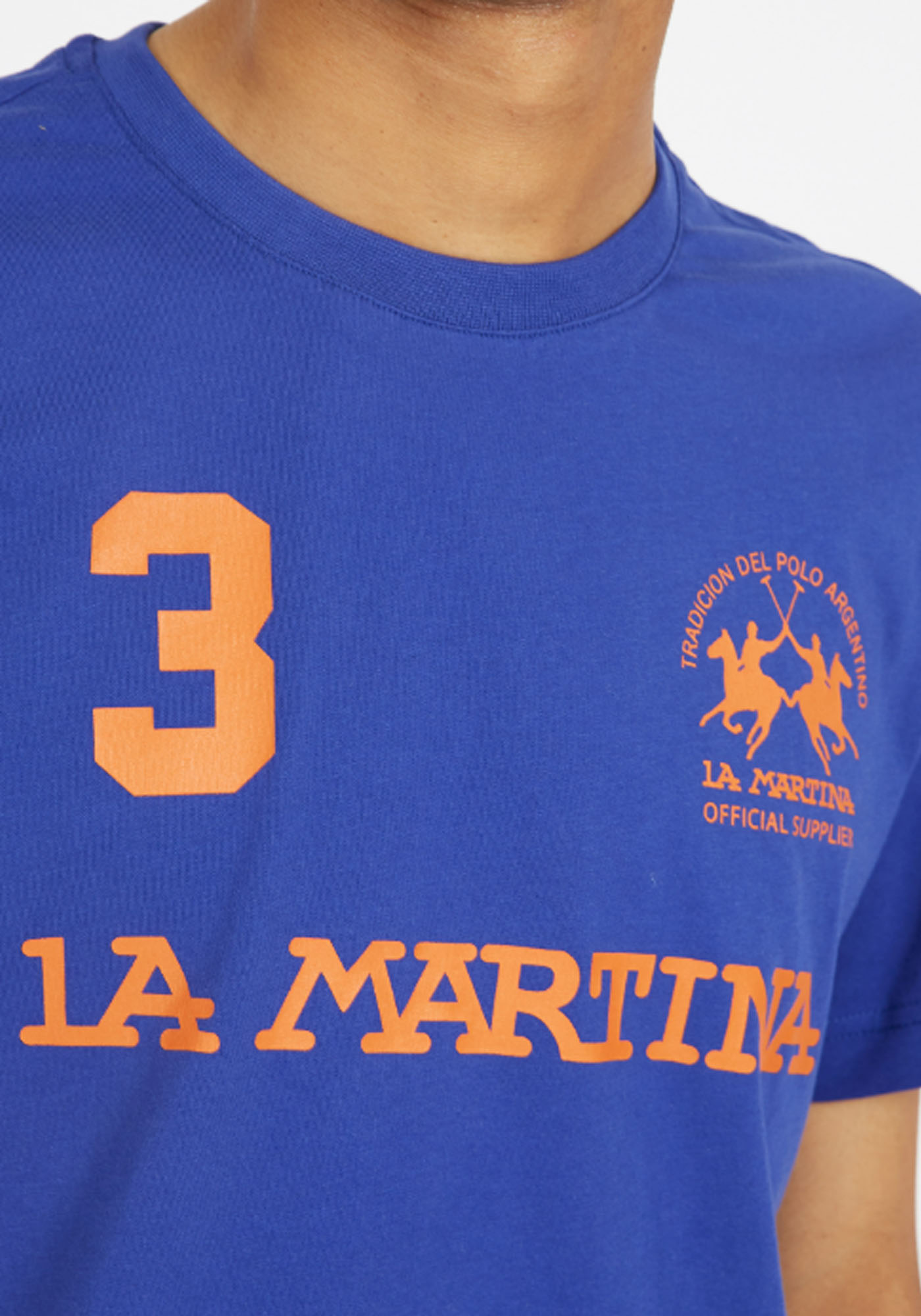 La Martina Κοντομάνικη Μπλούζα της σειράς Jersey - VMR309 JS206 B7373 ClematisBl/JaffaOran