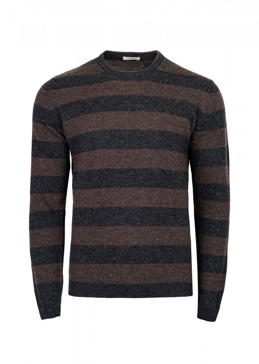 Joop! Πλεκτή μπλούζα Stripe - 50039 251091 151 Grey/Brown Stripes