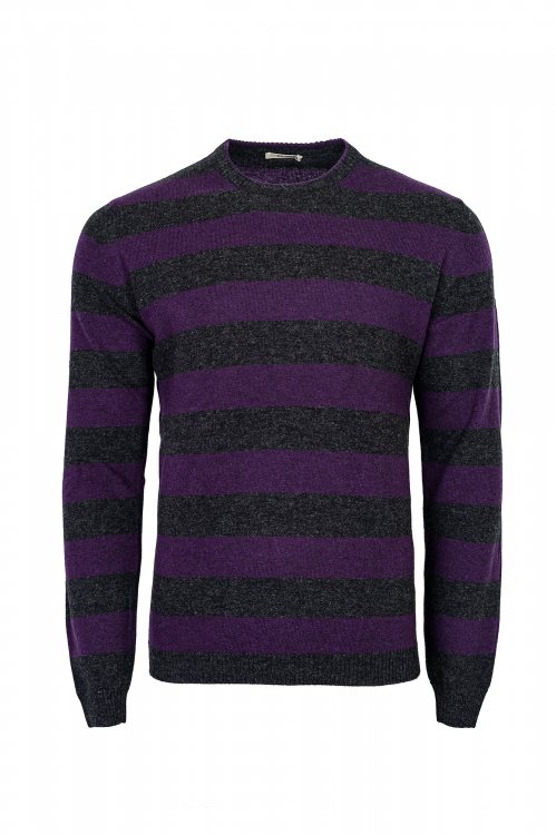 Joop! Πλεκτή μπλούζα Stripe - 50039 251091 180 Grey/Purple