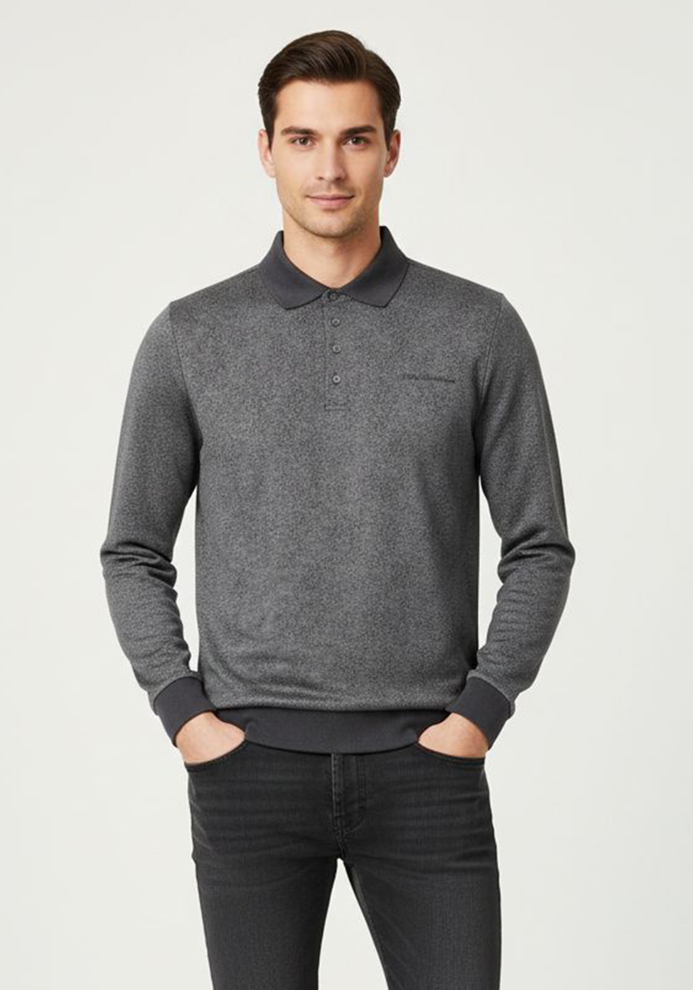 Karl Lagerfeld Polo Μπλούζα της σειράς Polo - 745012 544215 971 Anthracite Melange