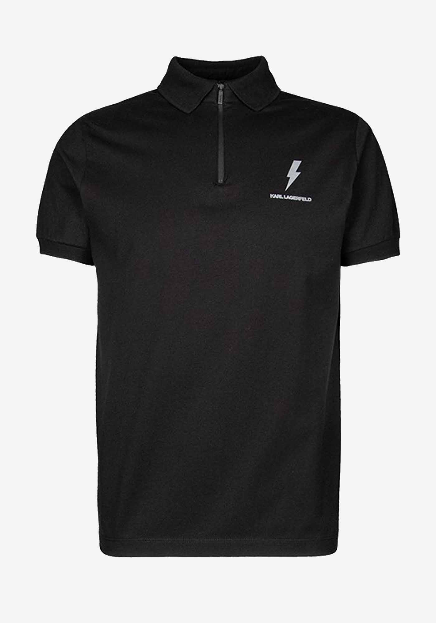 Karl Lagerfeld Polo Μπλούζα της σειράς Zip Polo - 745400 541221 990 Black