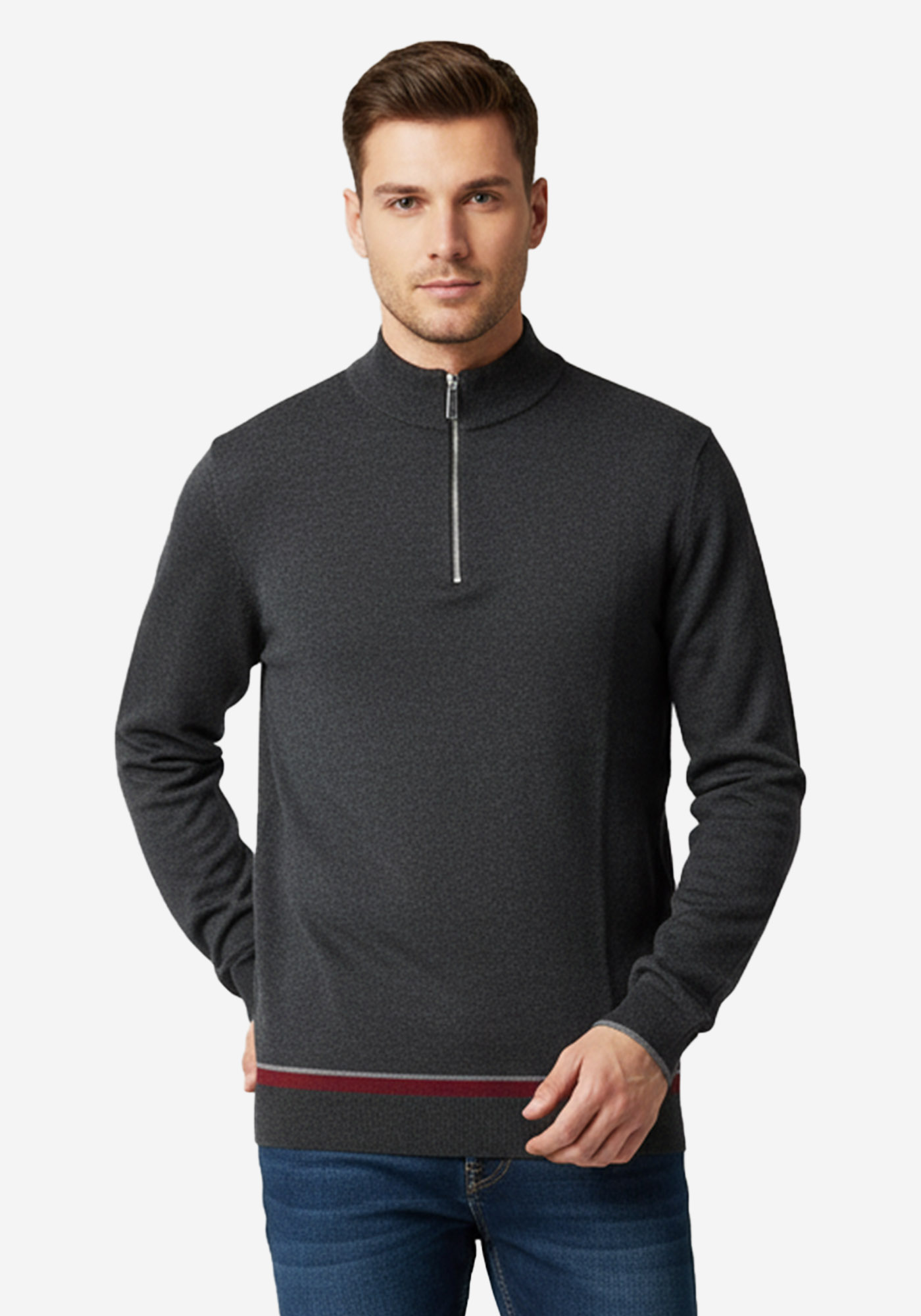 Karl Lagerfeld Pullover της σειράς Knit Troyer - 655021 554305 971 Anthracite Melange