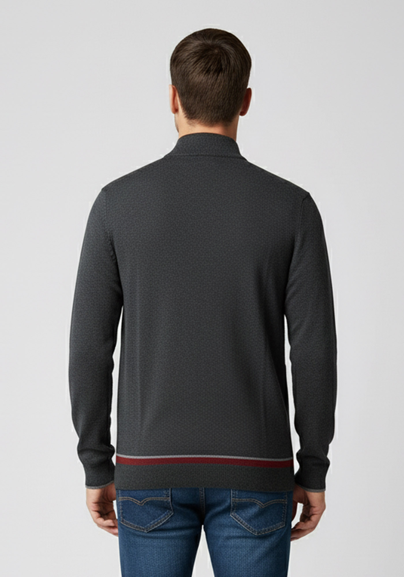 Karl Lagerfeld Pullover της σειράς Knit Troyer - 655021 554305 971 Anthracite Melange