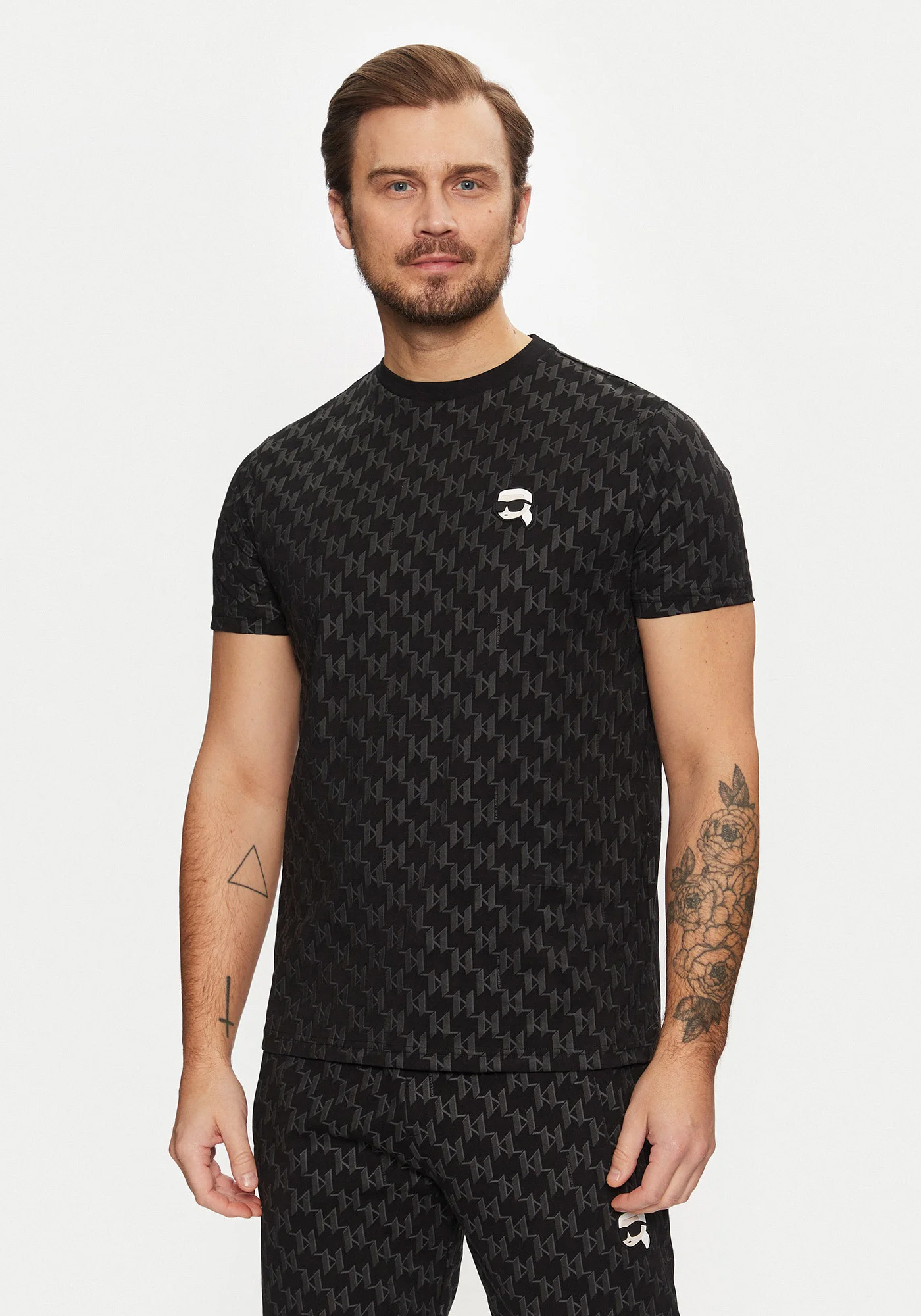 Karl Lagerfeld T Shirt της σειράς Crewneck - 755096 551251 990 Black