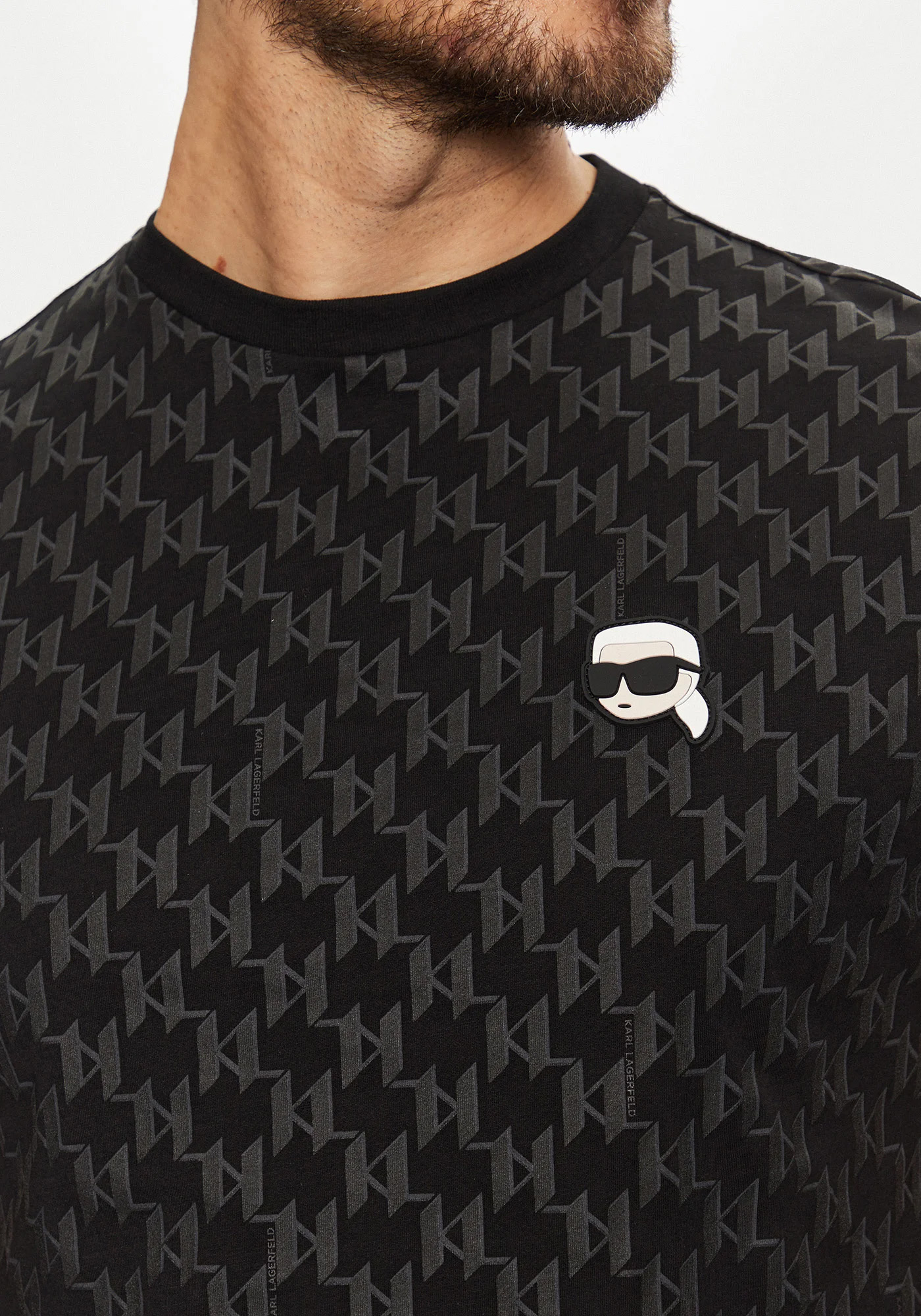 Karl Lagerfeld T Shirt της σειράς Crewneck - 755096 551251 990 Black