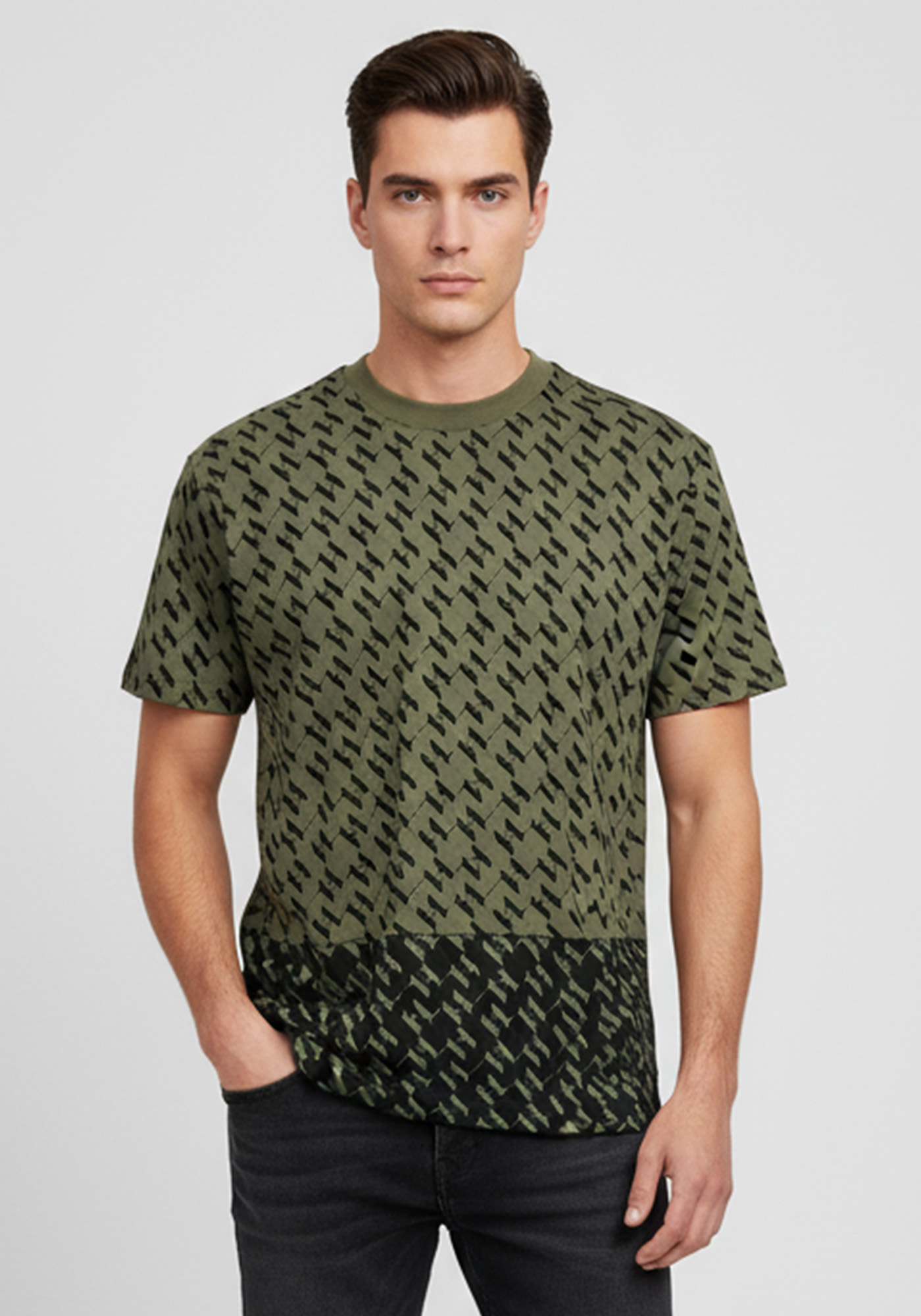 Karl Lagerfeld T Shirt της σειράς Crewneck - 755133 554225 590 Dark Green