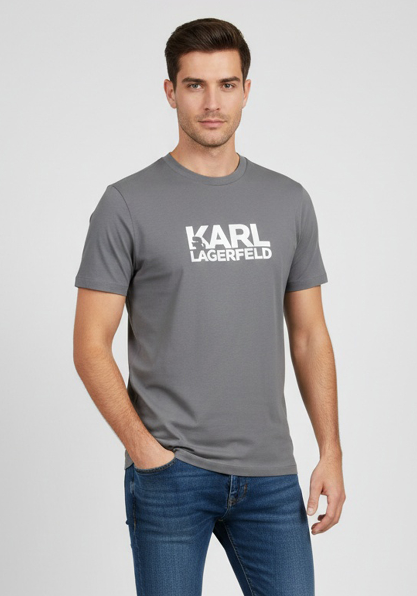 Karl Lagerfeld T Shirt της σειράς Pre - 755780 562235 940 Grey