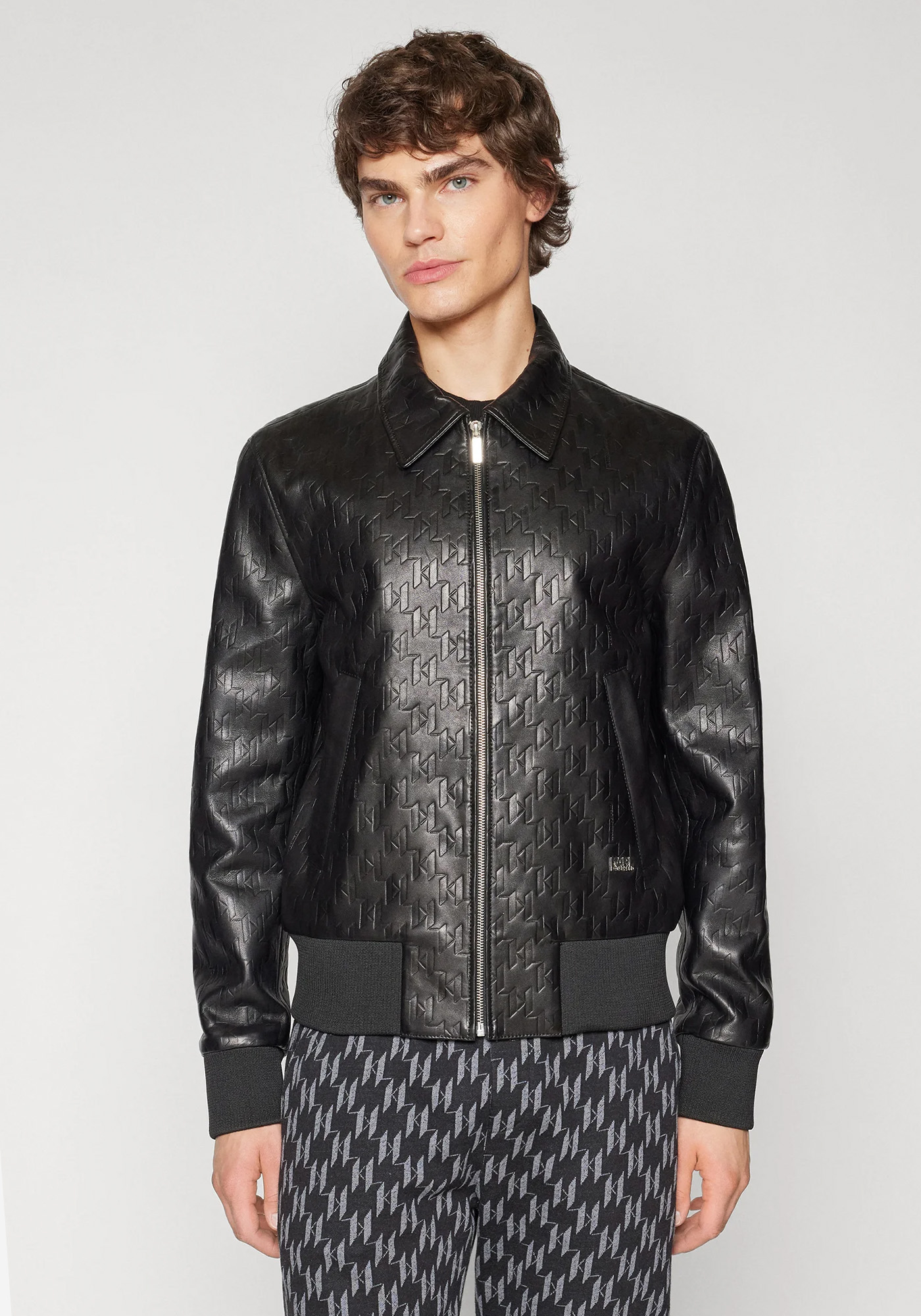 Karl Lagerfeld Karl Lagerfeld Δερμάτινο Jacket της σειράς Blouson - 555000 544400 990 Black