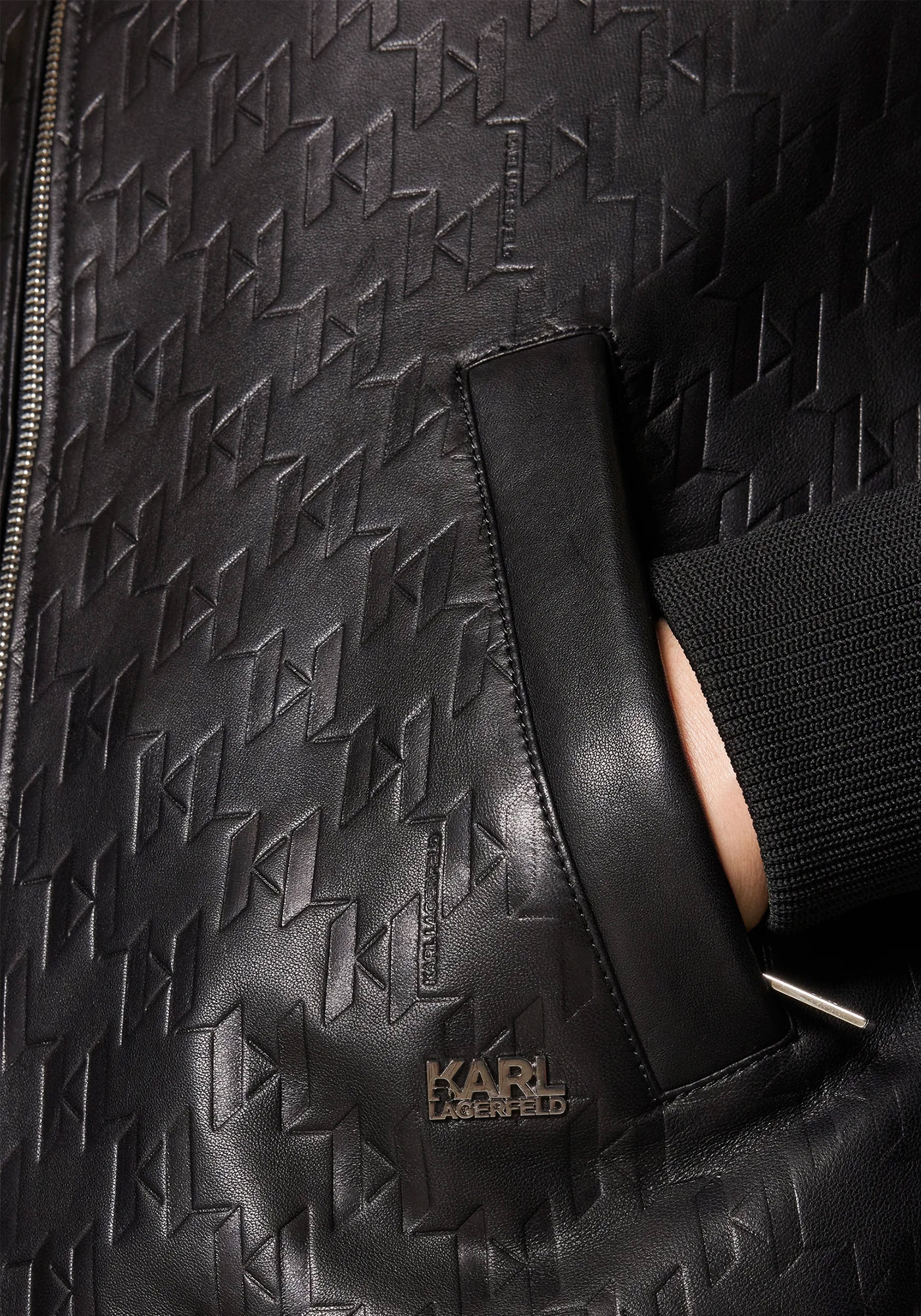 Karl Lagerfeld Δερμάτινο Jacket της σειράς Blouson - 555000 544400 990 Black φωτογραφία