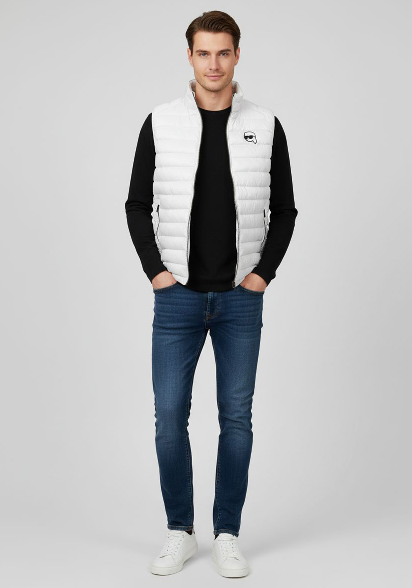 Karl Lagerfeld Αμάνικο Μπουφάν της σειράς Vest - 505711 551590 10 White