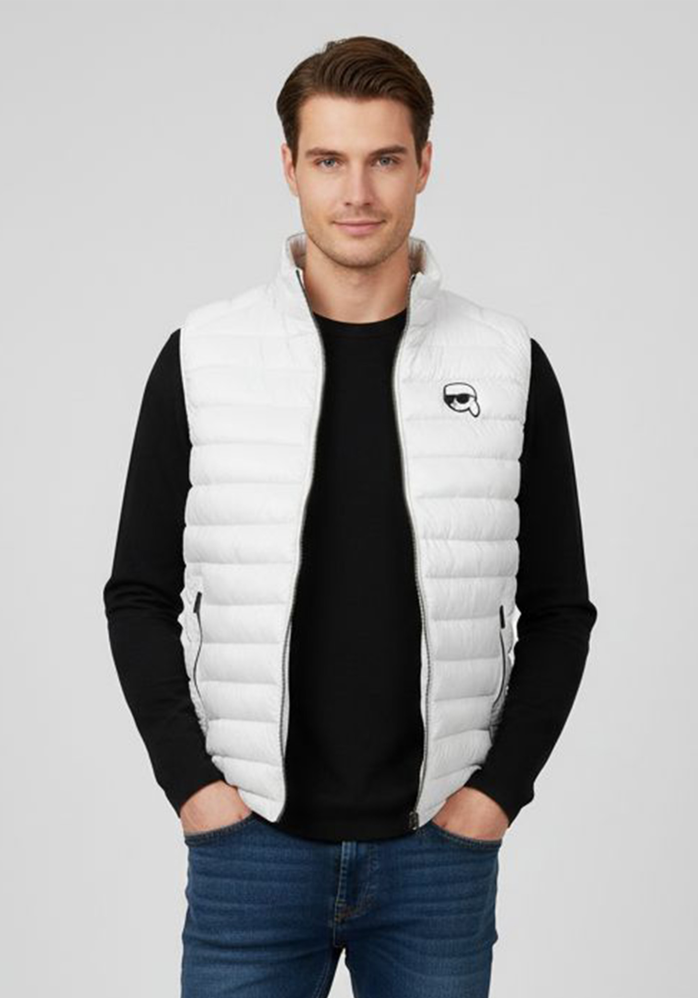 Karl Lagerfeld Αμάνικο Μπουφάν της σειράς Vest - 505711 551590 10 White