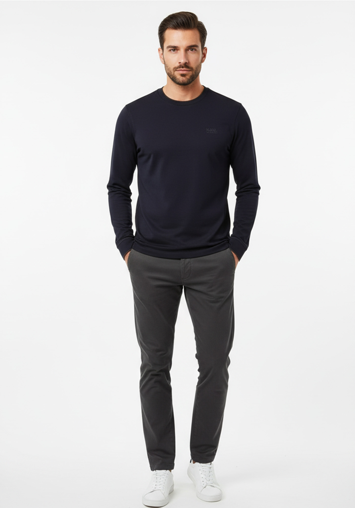 Karl Lagerfeld Μπλούζα της σειράς Crewneck - 755001 554200 690 Blue φωτογραφία