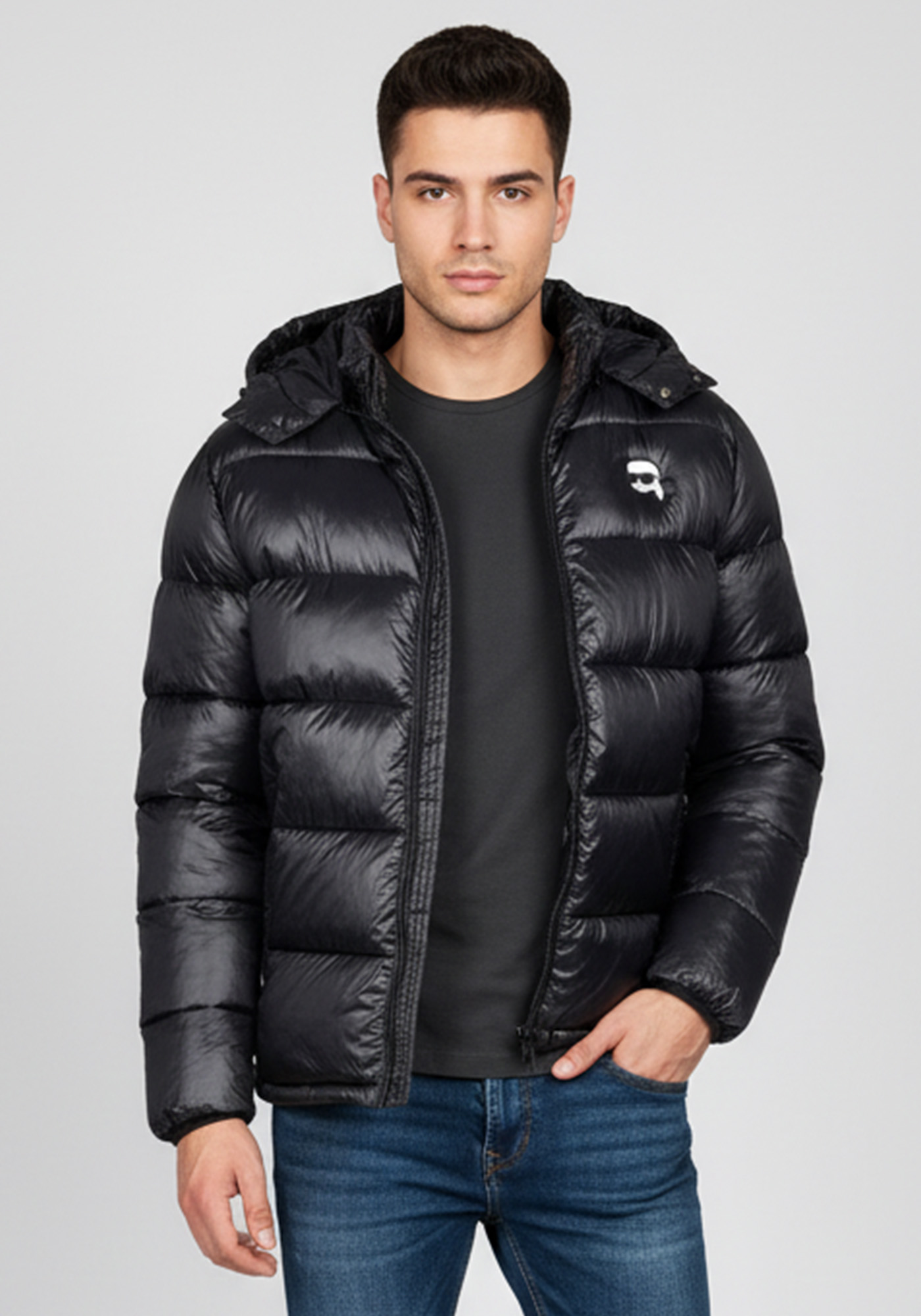 Karl Lagerfeld Μπουφάν της σειράς Hooded Blouson - 505022 554590 990 Black