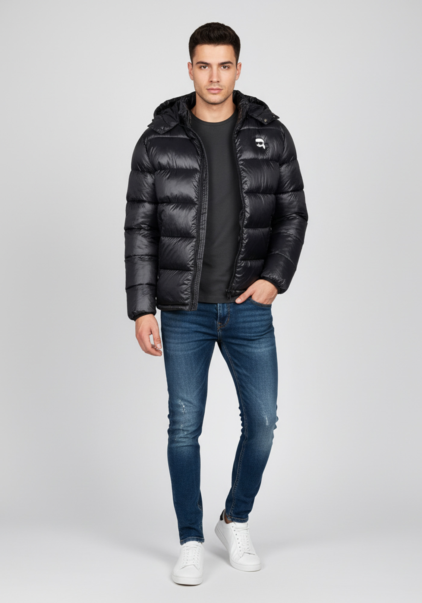 Karl Lagerfeld Μπουφάν της σειράς Hooded Blouson - 505022 554590 990 Black
