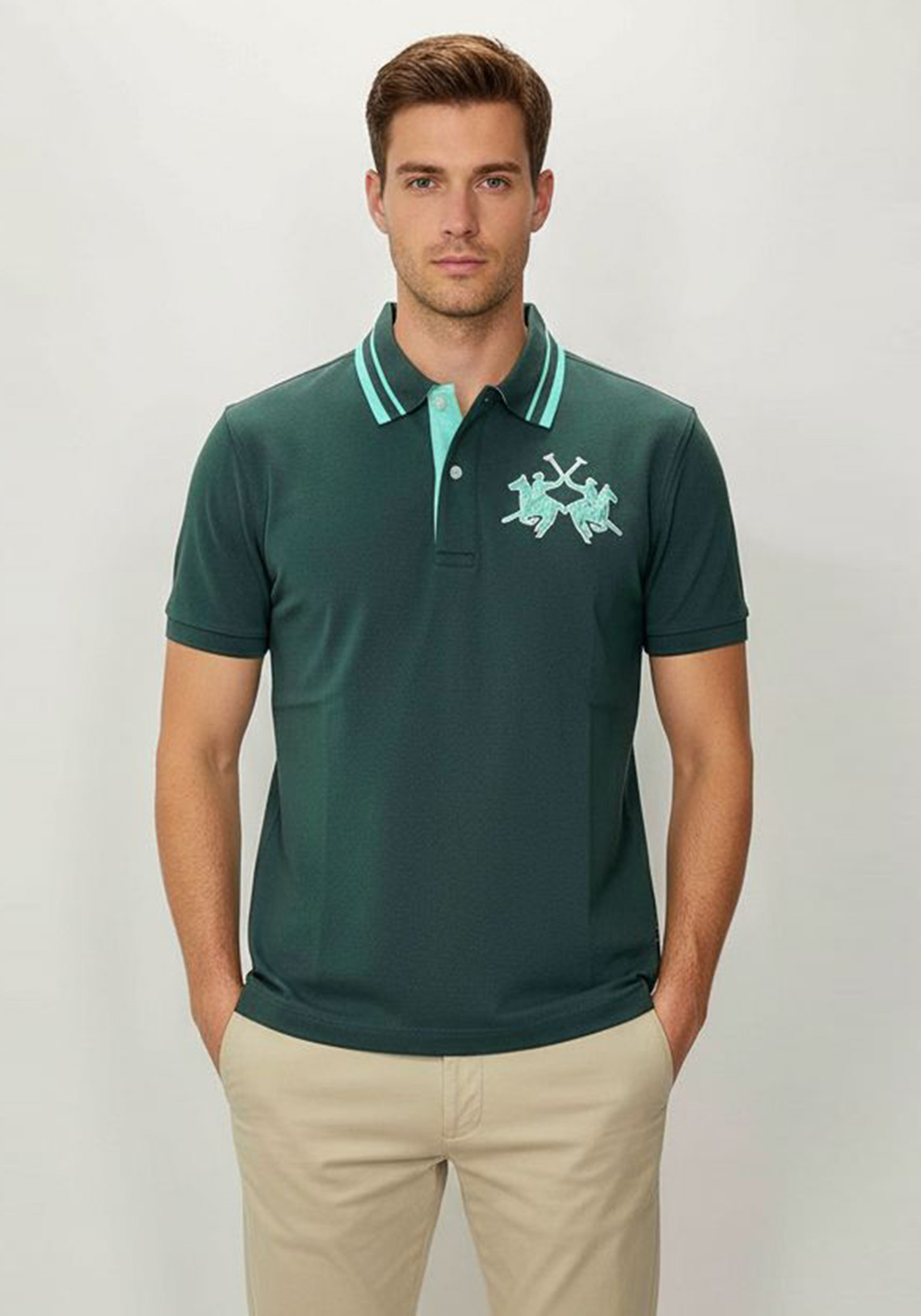 La Martina Polo Pique - MCP024 PK202 03183 Pine Needle