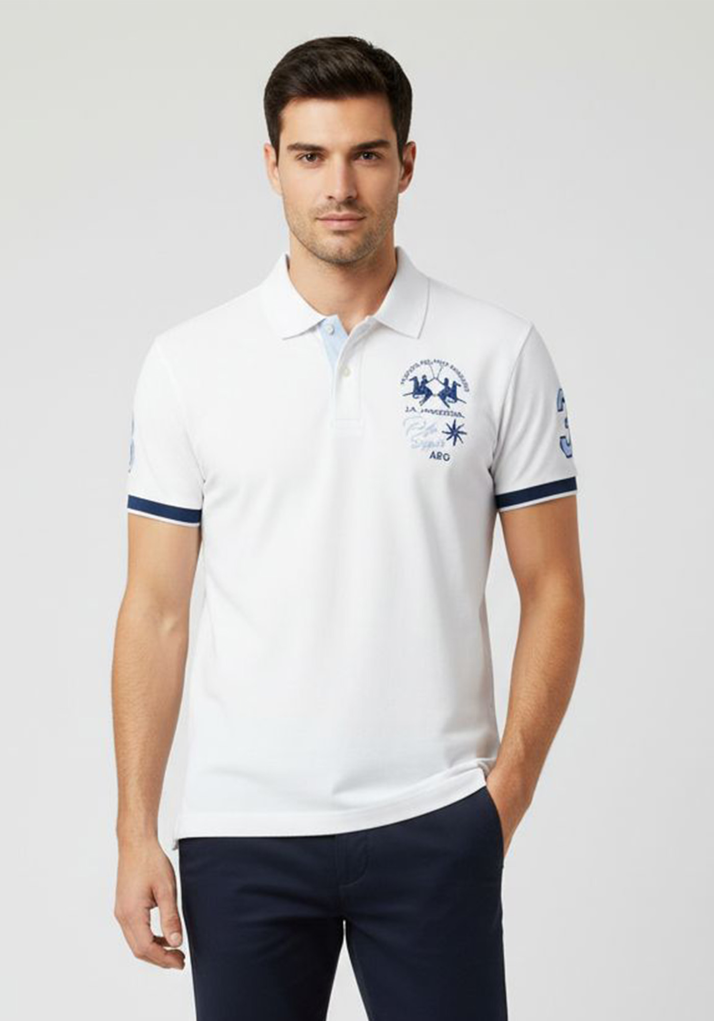 La Martina Polo Tshirt της σειράς Stretch - HMP321 White