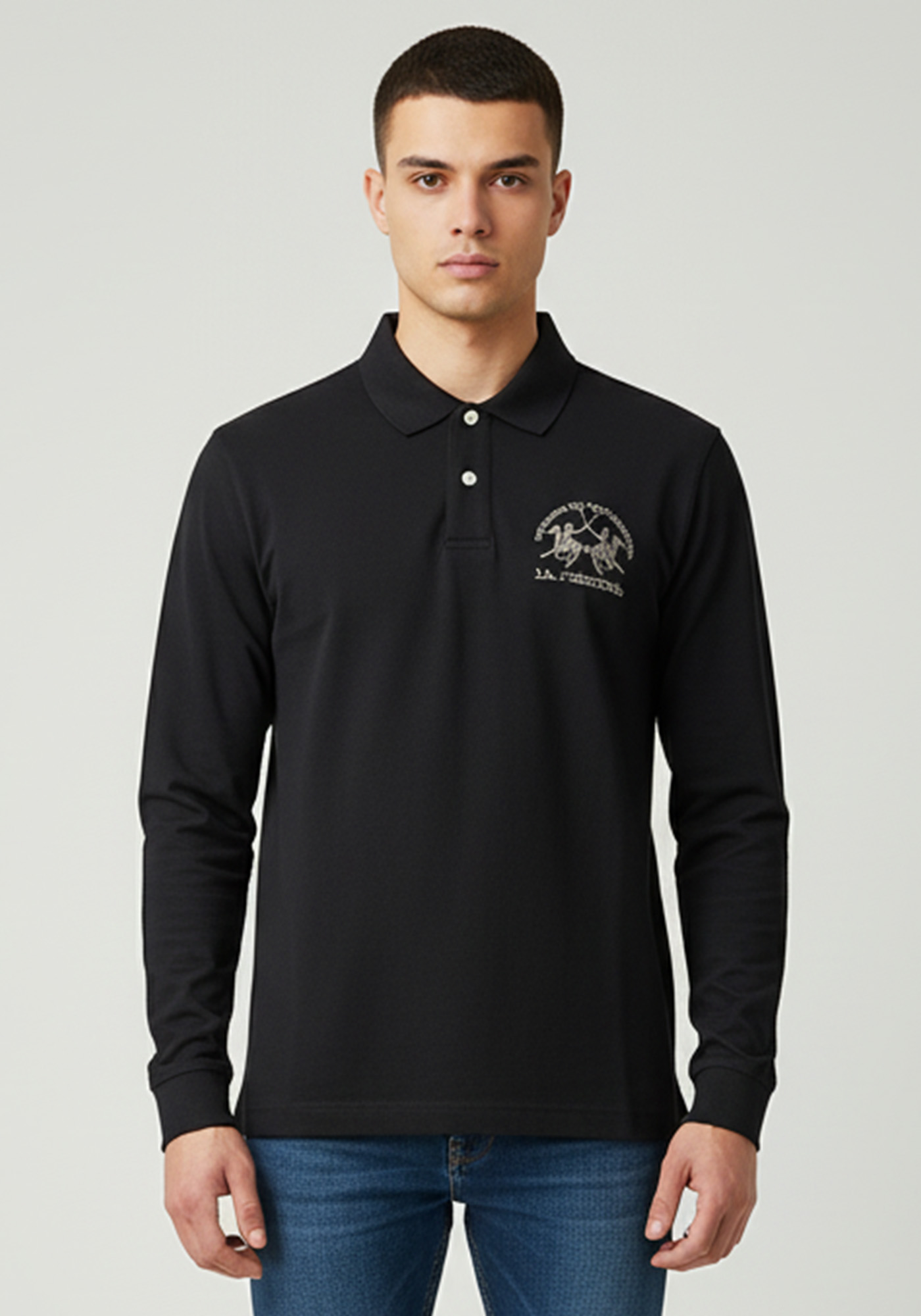 La Martina La Martina Polo Μπλούζα της σειράς Braeden - MBP003 PK001 09999 Black