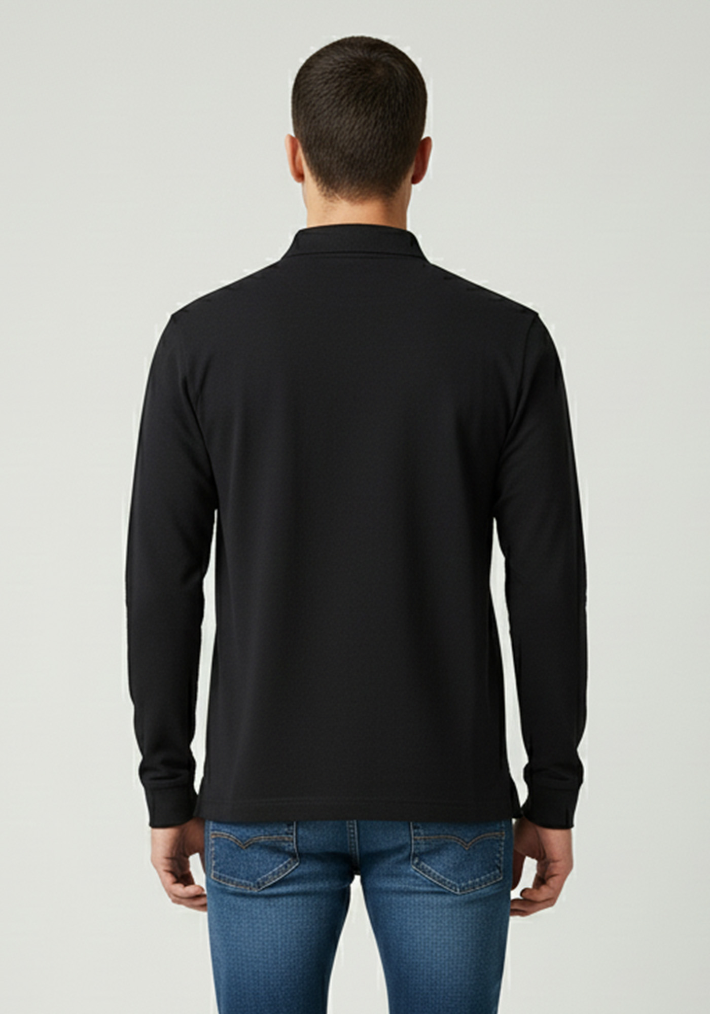 La Martina Polo Μπλούζα της σειράς Braeden - MBP003 PK001 09999 Black φωτογραφία