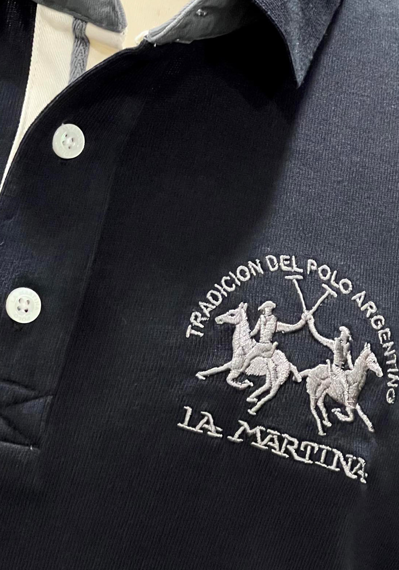 La Martina Polo Μπλούζα της σειράς Brendon - MBP008 JS005 09999 Black