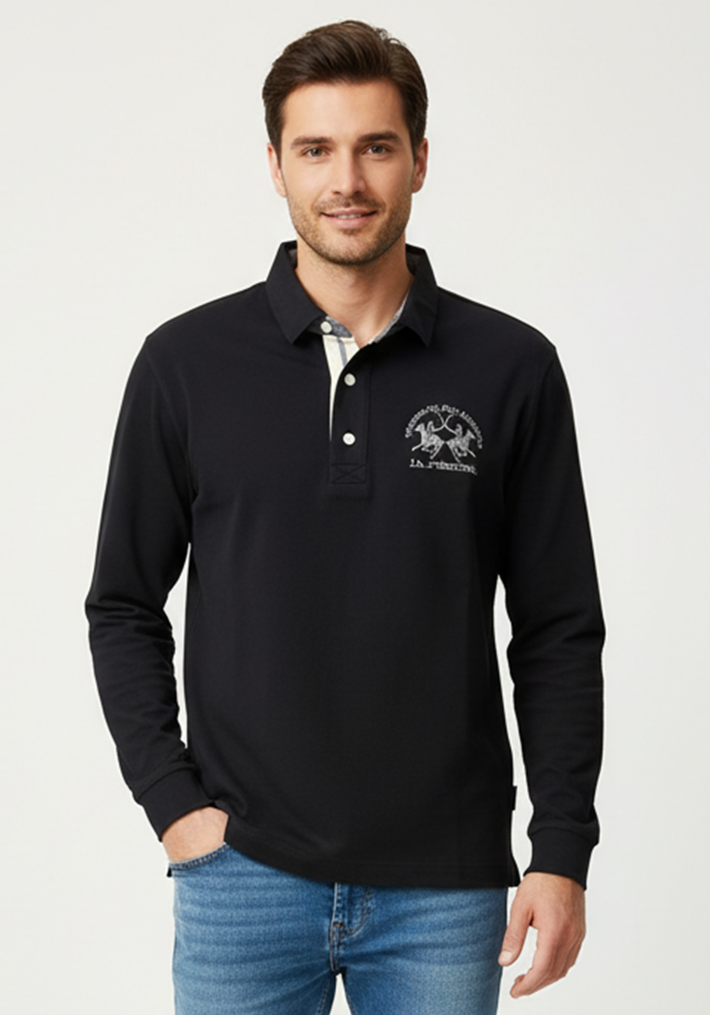 La Martina La Martina Polo Μπλούζα της σειράς Brendon - MBP008 JS005 09999 Black
