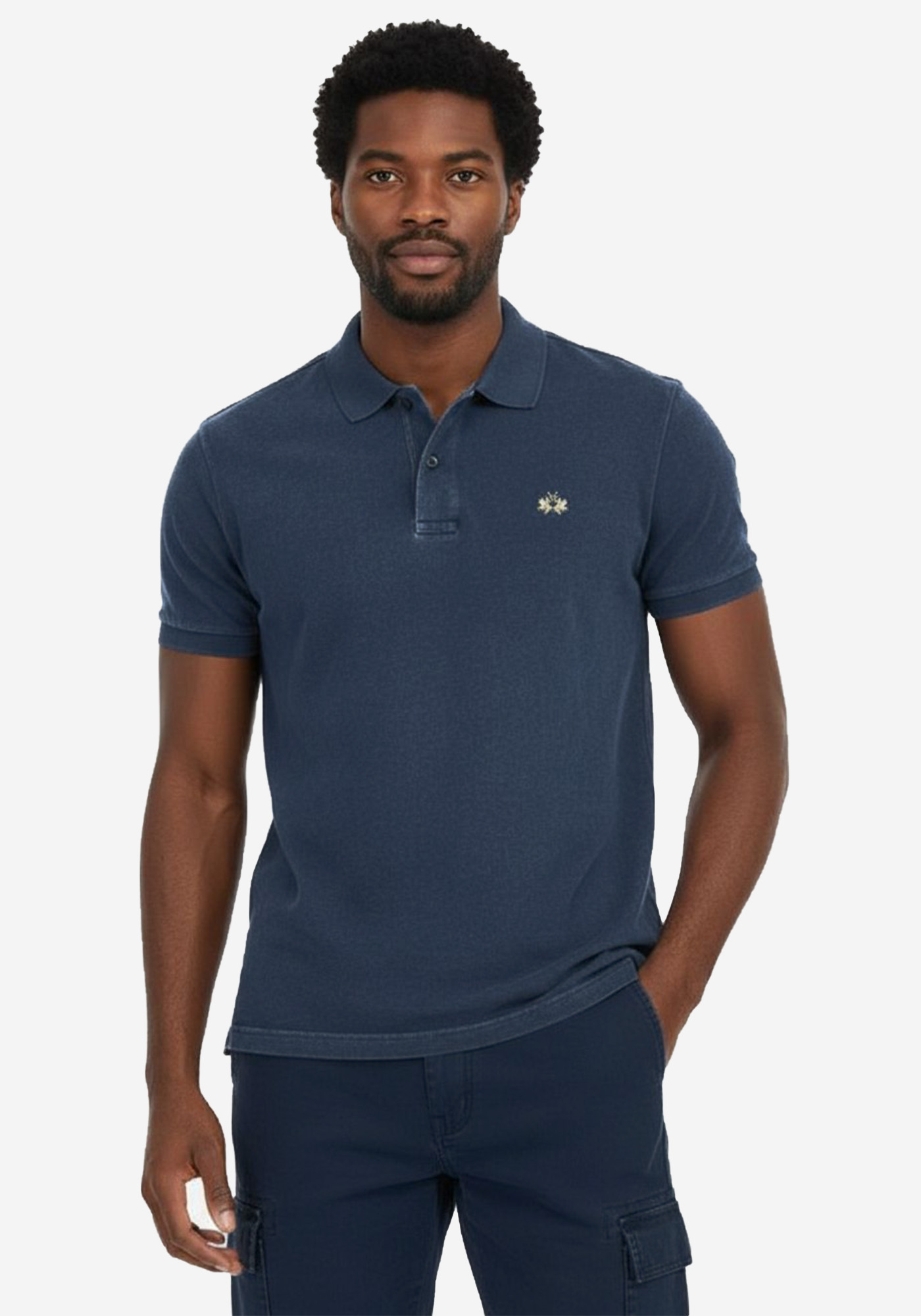 La Martina Polo της σειράς PRE Collection - MAP011 PK188 D7003 Dark Indigo Denim