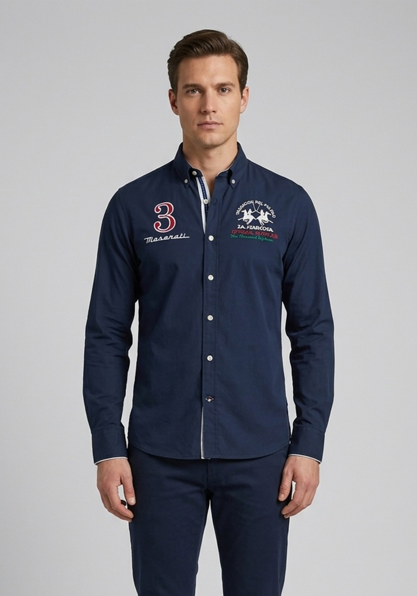 La Martina Πουκάμισο Maserati - LMCM30 PP003 07017 Navy