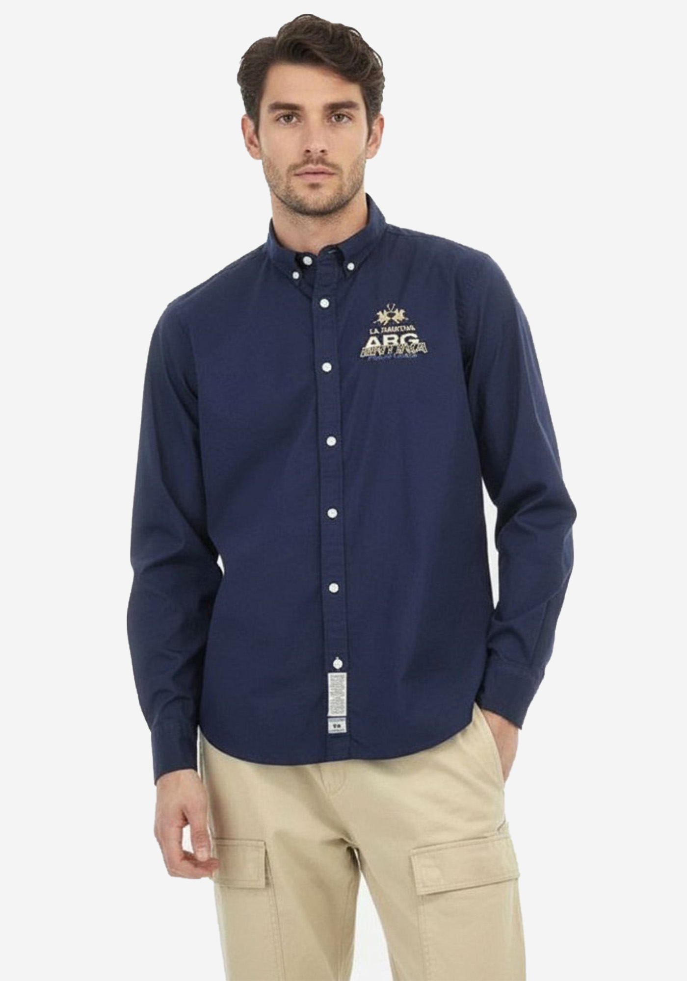 La Martina Πουκάμισο της σειράς PRE Collection - MAC601 PP483 07017 Navy