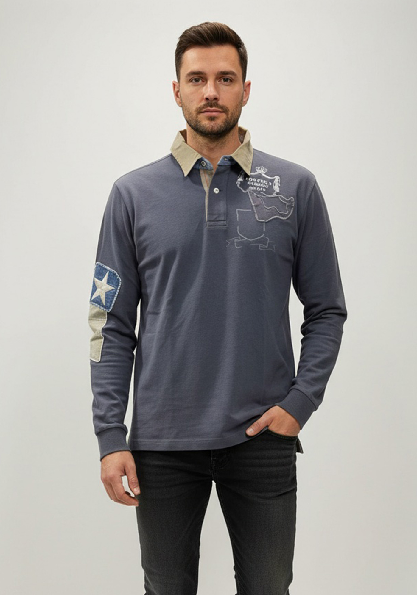 La Tortuga La Tortuga Polo της σειράς Contrast - 10I6100U0075183 9408 Graphite