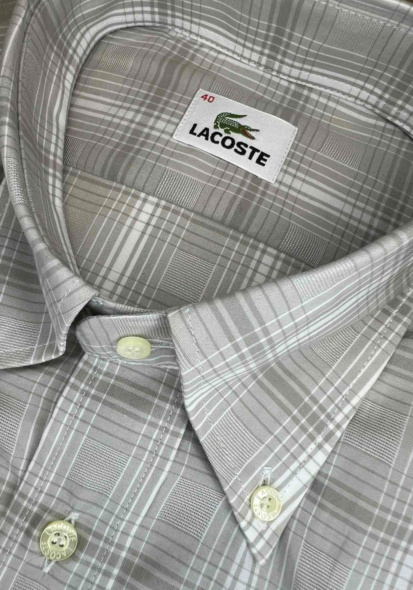 Lacoste Πουκάμισο Checkered - CH2033 522 White/Grey φωτογραφία