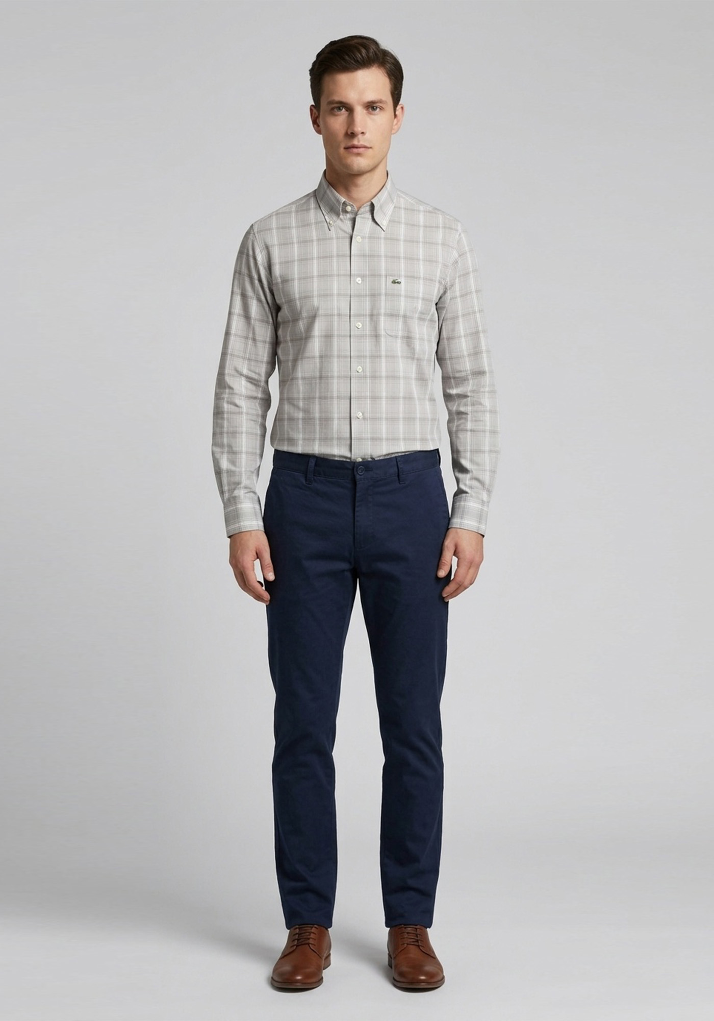 Lacoste Πουκάμισο Checkered - CH2033 522 White/Grey φωτογραφία