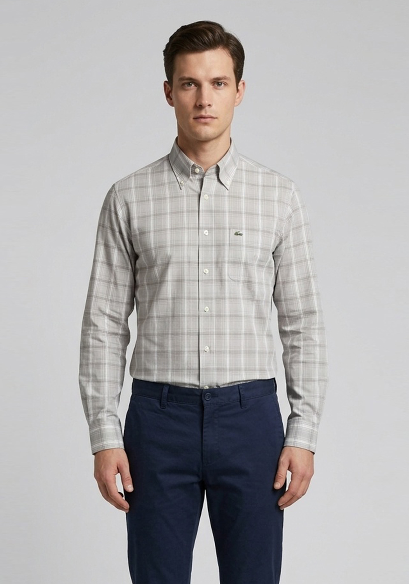 Lacoste Sport Lacoste Πουκάμισο Checkered - CH2033 522 White/Grey