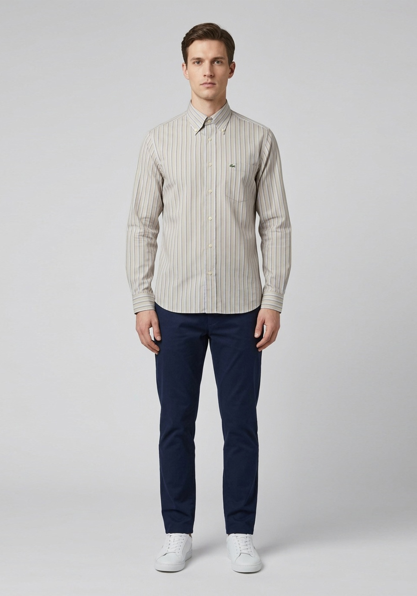Lacoste Πουκάμισο Stripe - CH2843 H6K Elephant/Ciel φωτογραφία