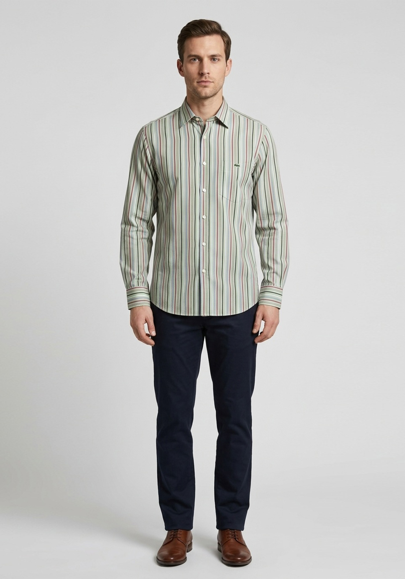 Lacoste Πουκάμισο Stripe - CH2843 H6K Green/Multi φωτογραφία