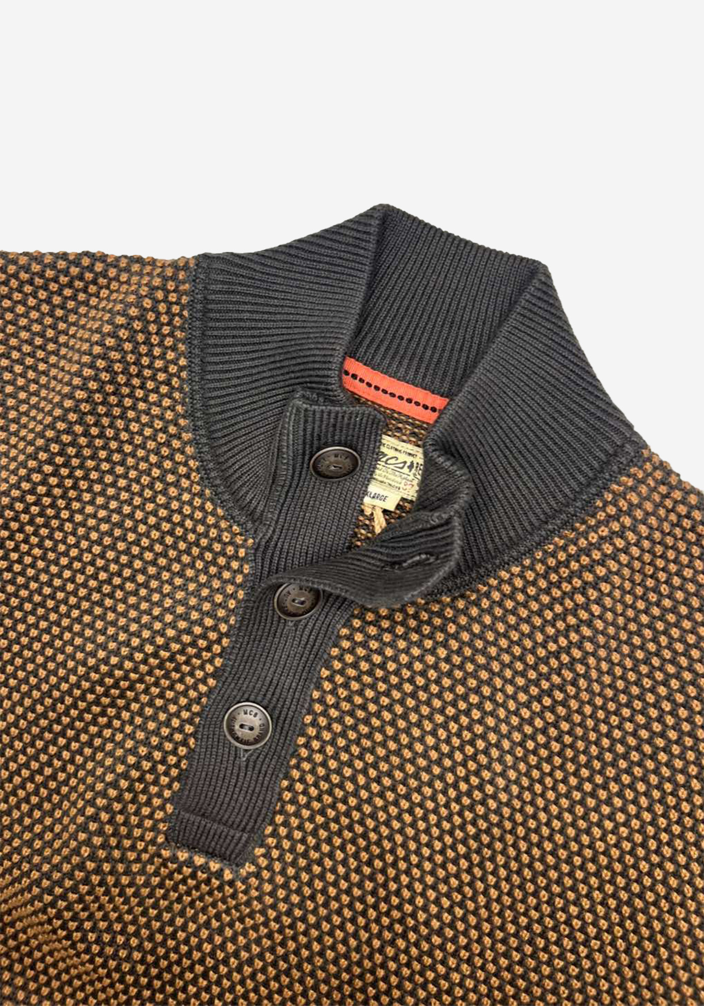 MCS Marlboro Classics Pullover της σειράς Button Troyer - LMC9534 L0032913 659 Brown/Blue φωτογραφία