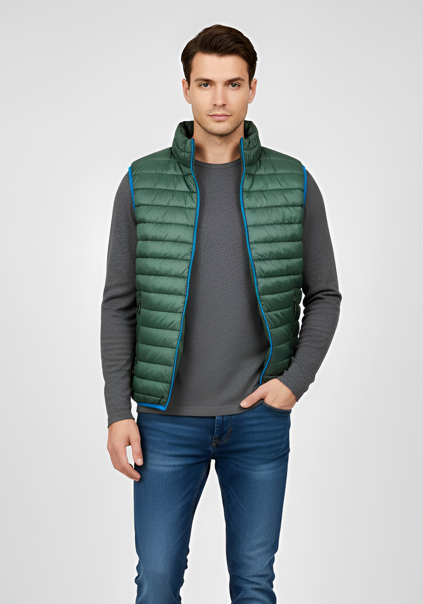 MCS Marlboro Classics MCS Marlboro Classics Αμάνικο Μπουφάν της σειράς Vest - MMQ2200 Green