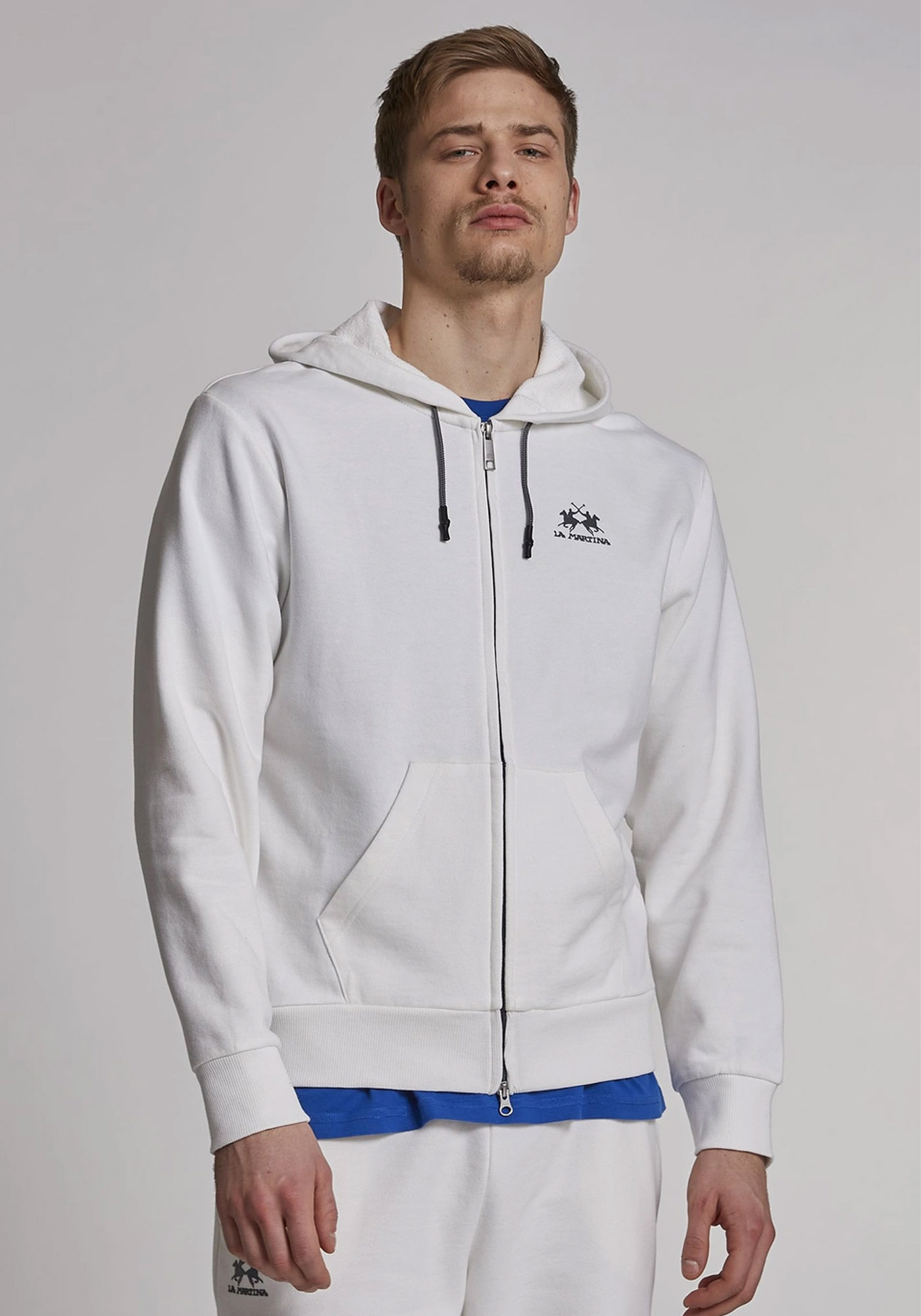La Martina Ζακέτα της σειράς Man Fleece - CCMF02 FP109 00002 Off White