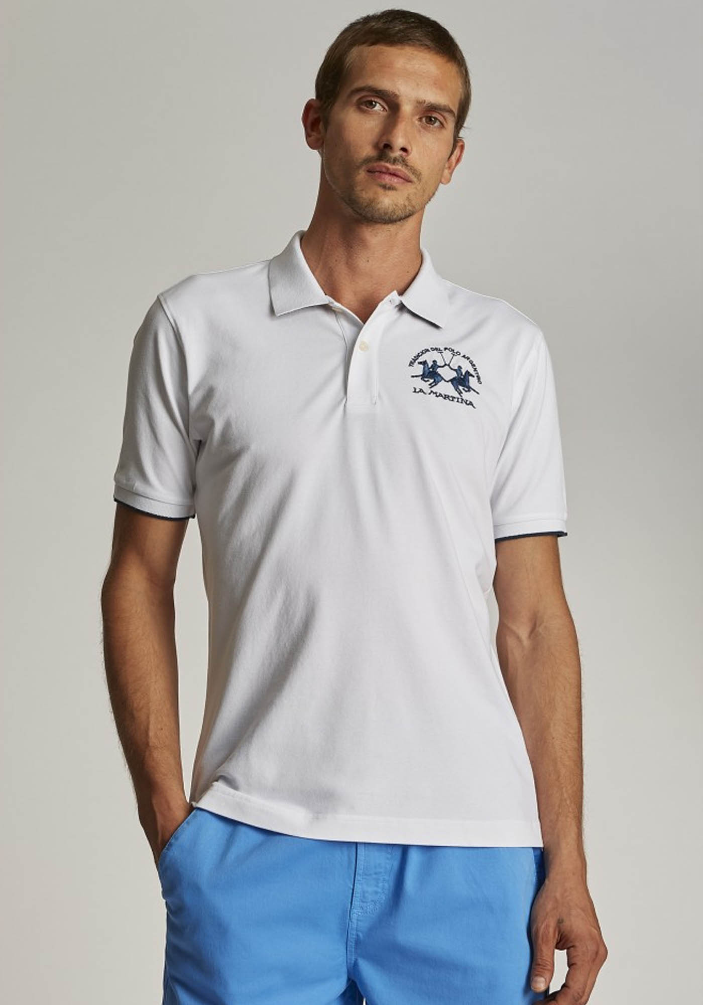 La Martina La Martina Polo Μπλούζα της σειράς Man Polo - CCMP01 PK001 00001 Optic White