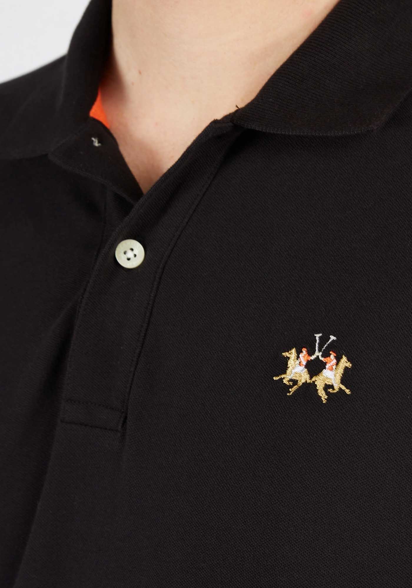 La Martina Polo Μπλούζα της σειράς Man Polo - CCMP02 PK001 09999 Black φωτογραφία