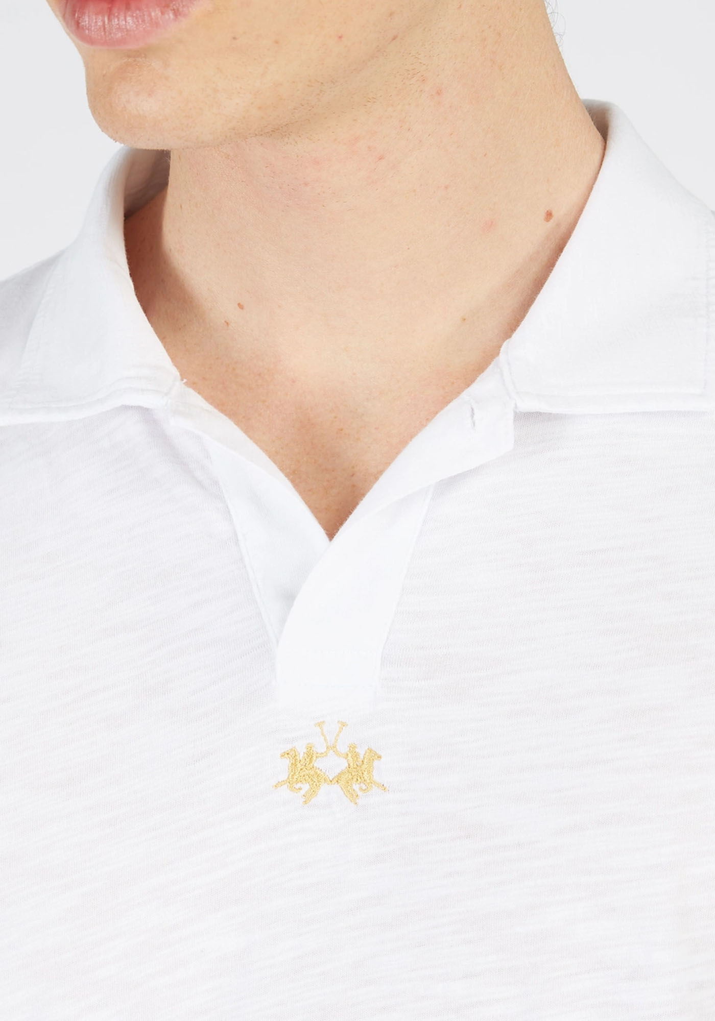 La Martina Κοντομάνικη Polo της σειράς Man Polo - CCMP05 JS259 00001 White